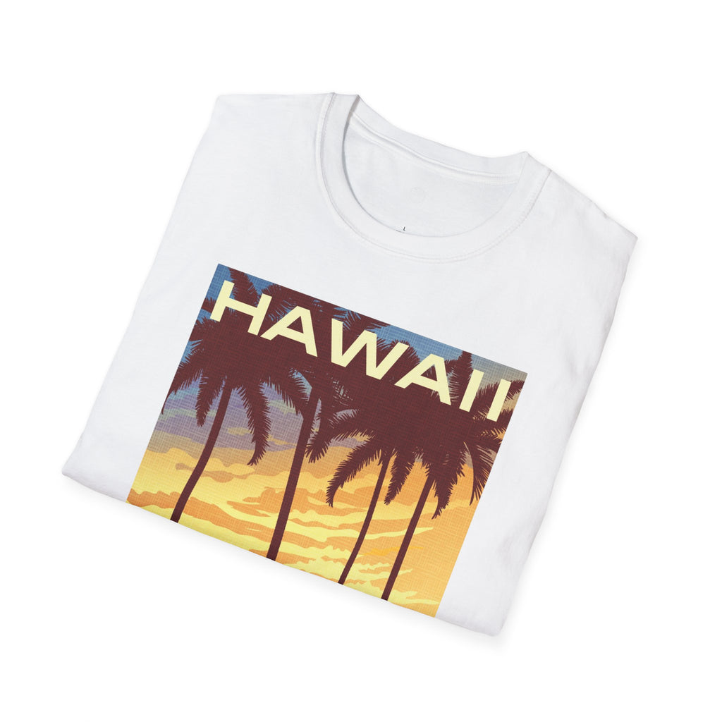 Hawaii Sunset T-Shirt — "Welcome to Adventure" Vintage Palm Beach Tee