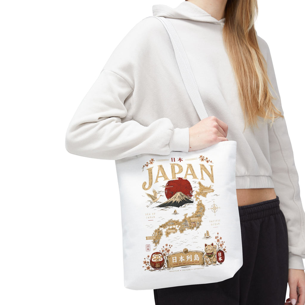 Japan Map Tote Bag – Mount Fuji & Rising Sun Travel Tote