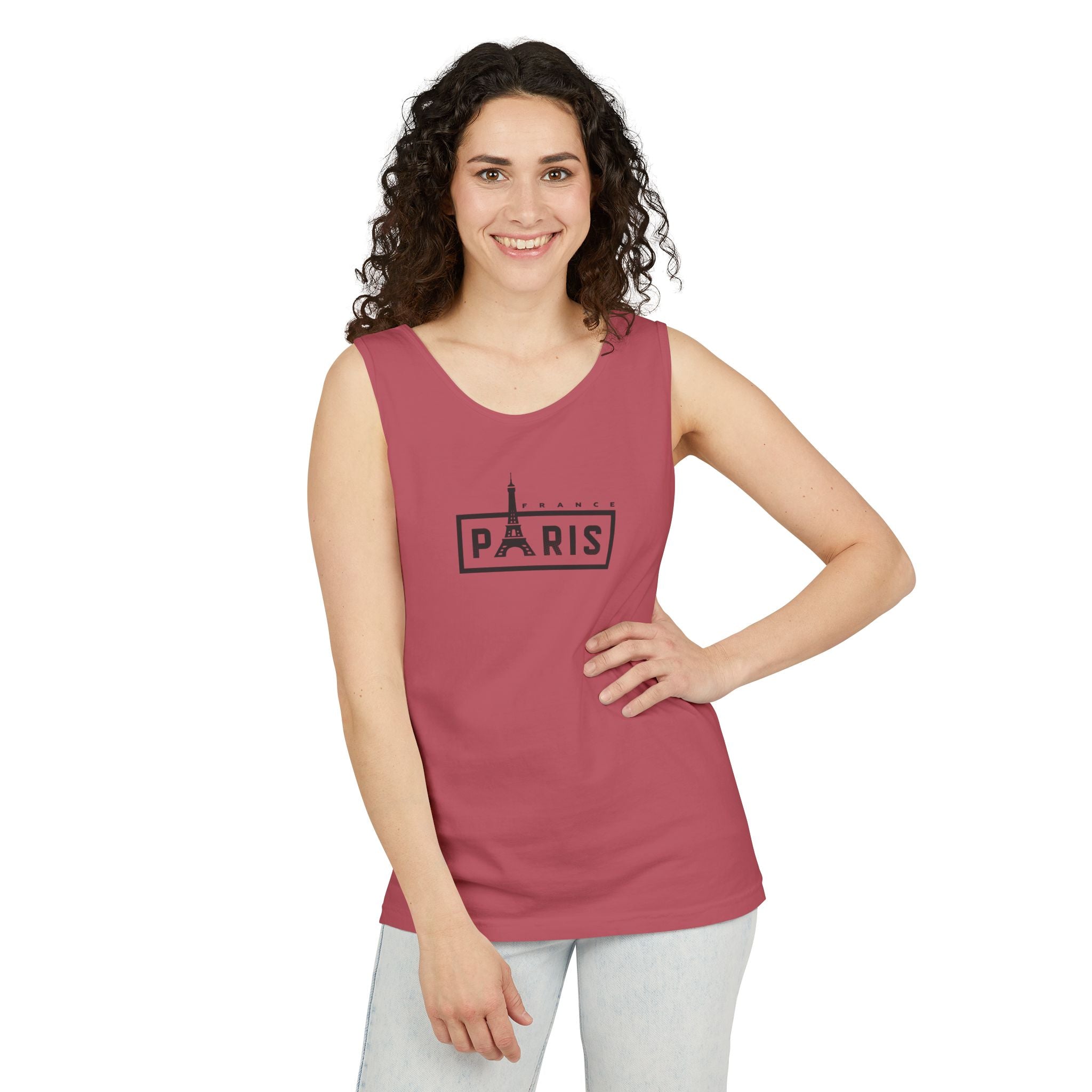Paris Eiffel Tower Vintage Travel Tank Top — Retro French Graphic Tank