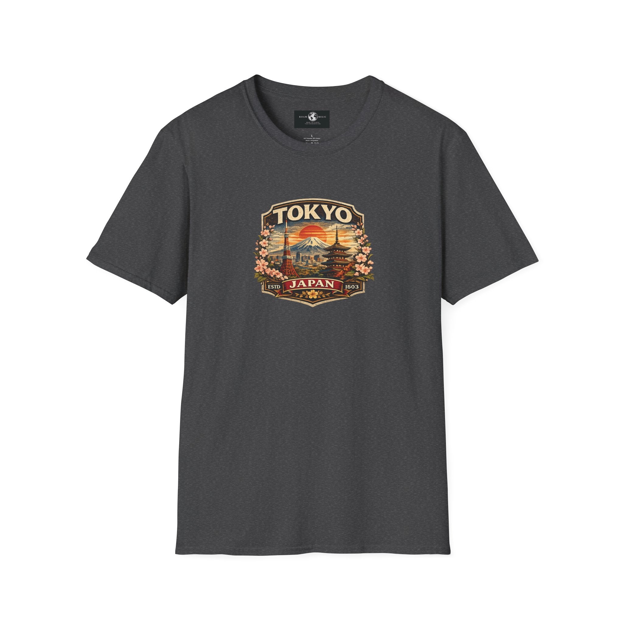 Tokyo Japan Vintage Badge T-Shirt — Mt. Fuji & Pagoda Travel Souvenir Tee