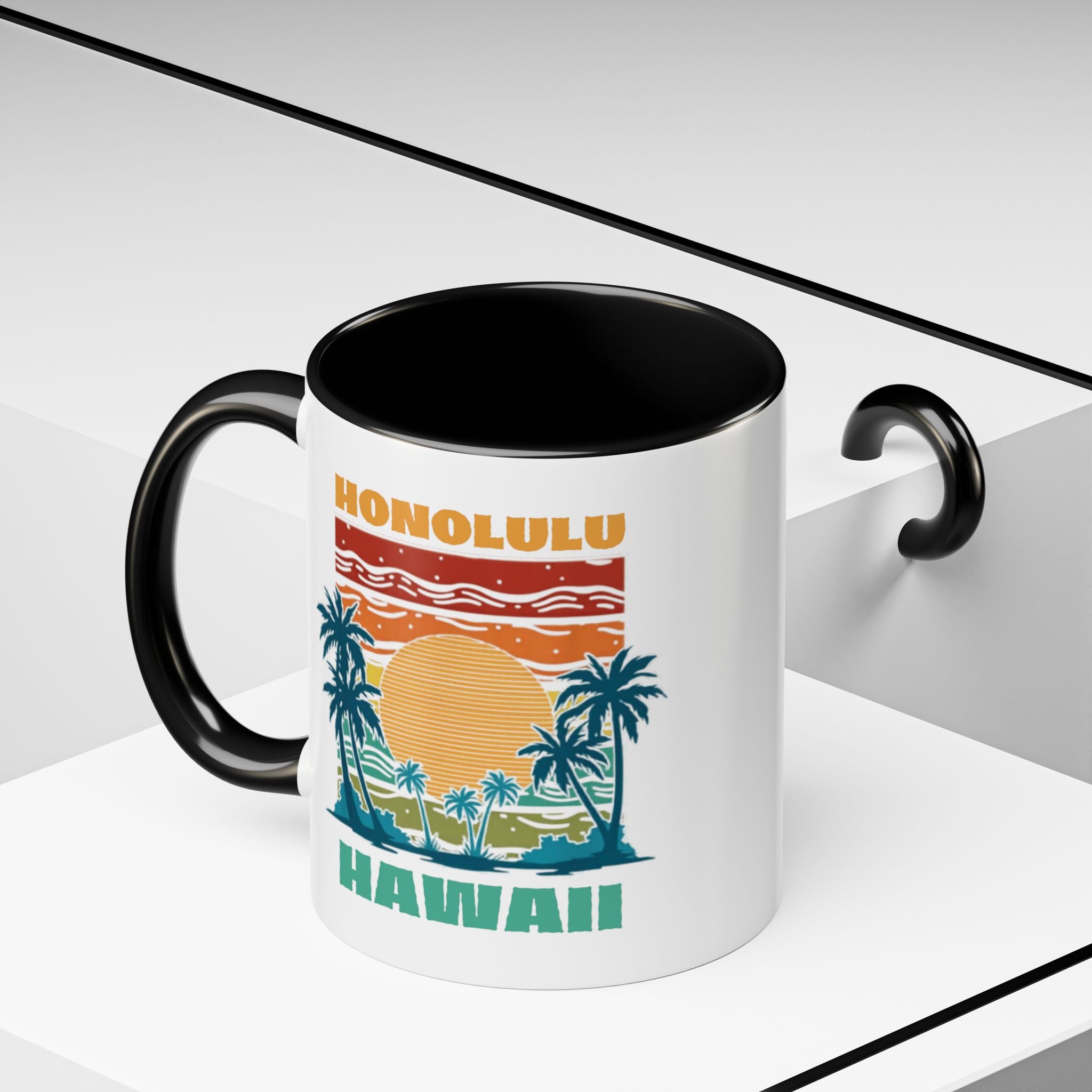 Honolulu Hawaii Vintage Sunset Coffee Mug (11/15oz)