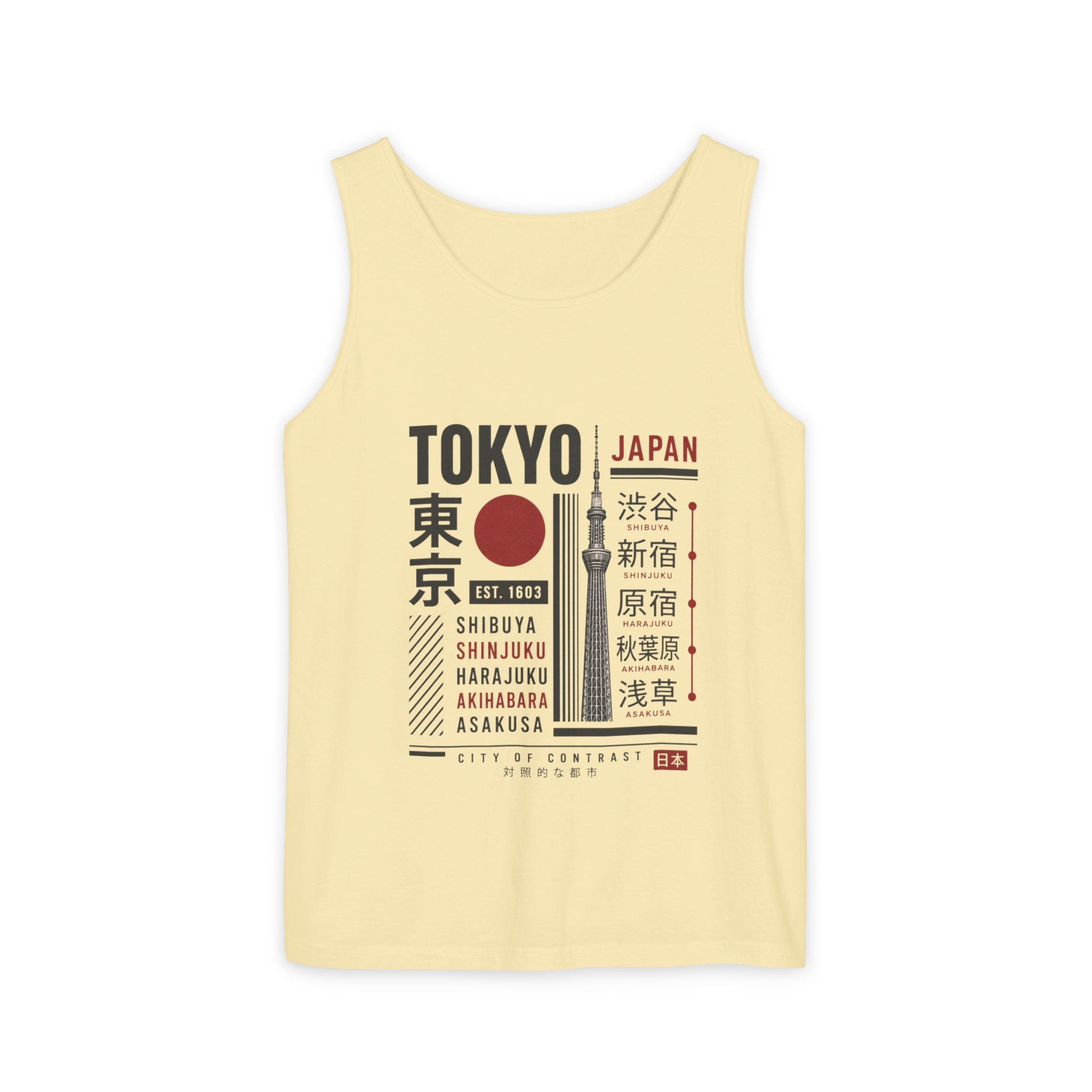 Tokyo Japan Graphic Tank Top — Japanese City Kanji Travel Tee