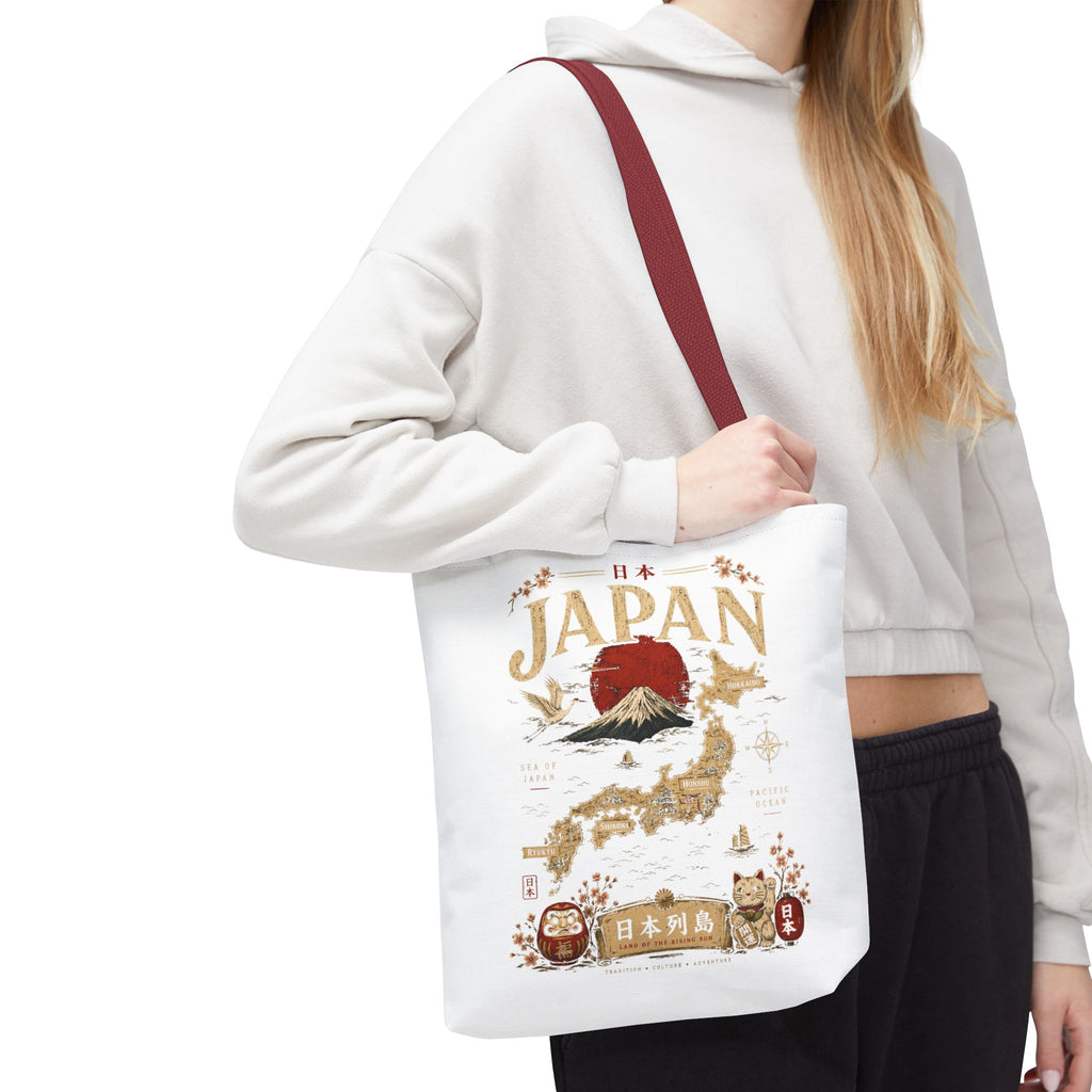 Japan Map Tote Bag – Mount Fuji & Rising Sun Travel Tote