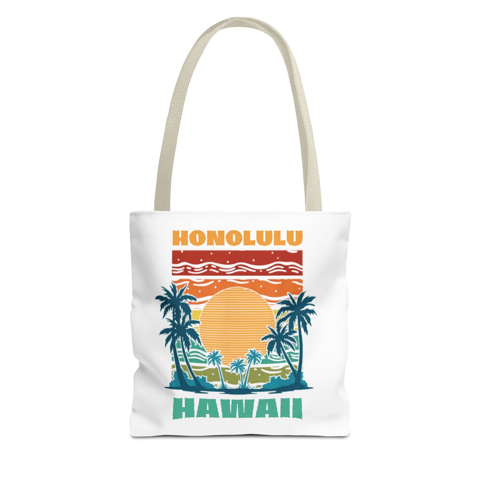 Honolulu Hawaii Sunset Tote Bag – Vintage Palm Beach Vacation Tote