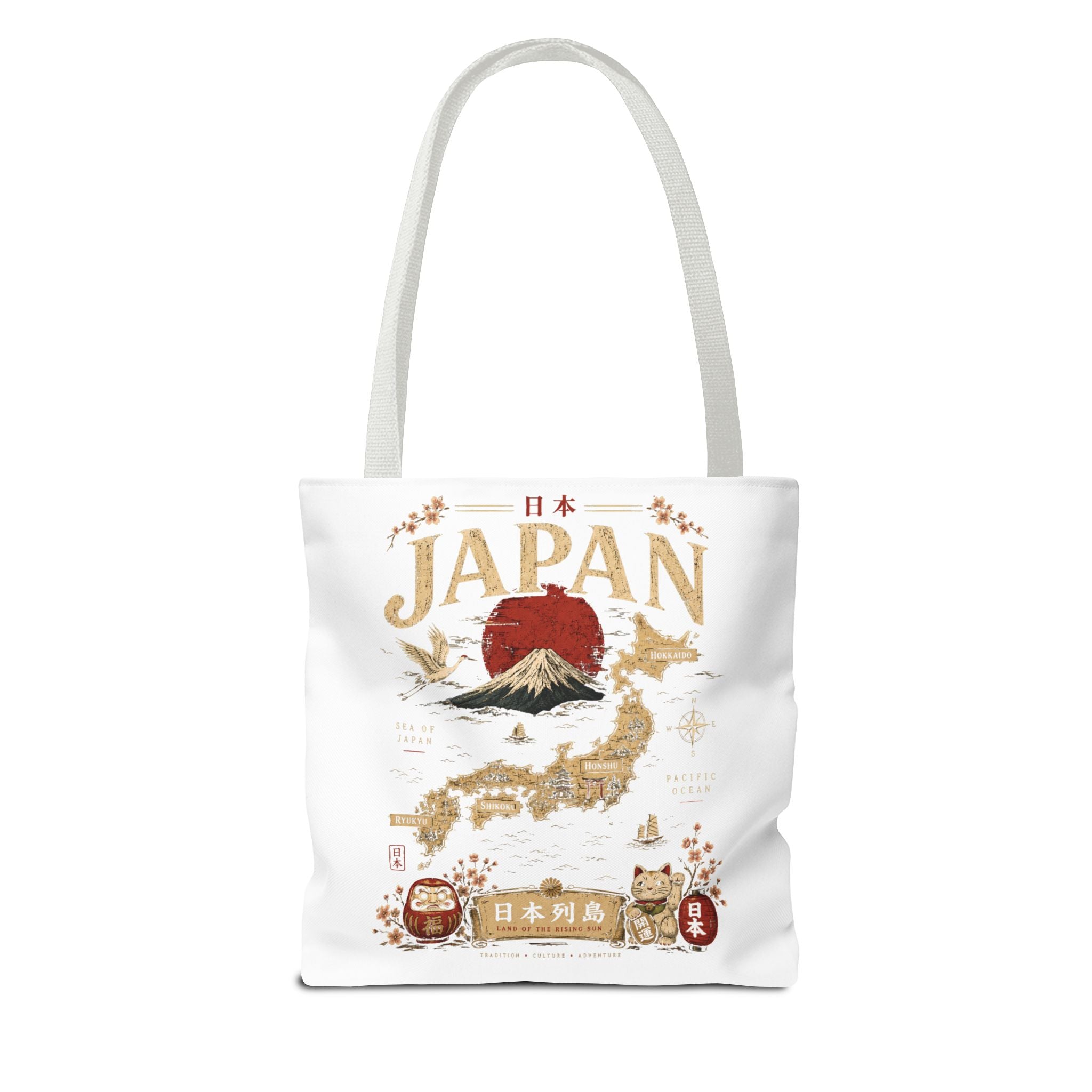Japan Map Tote Bag – Mount Fuji & Rising Sun Travel Tote