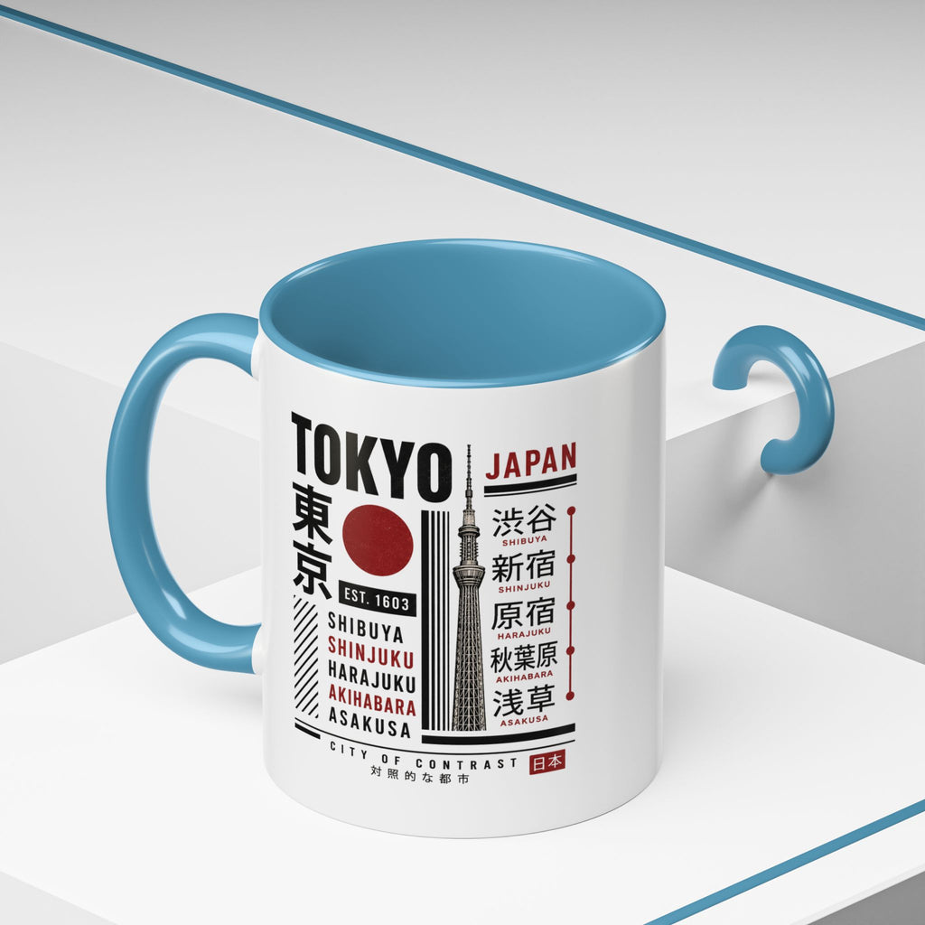 Tokyo Japan Accent Coffee Mug – Shibuya Shinjuku Harajuku Travel Souvenir (11/15oz)