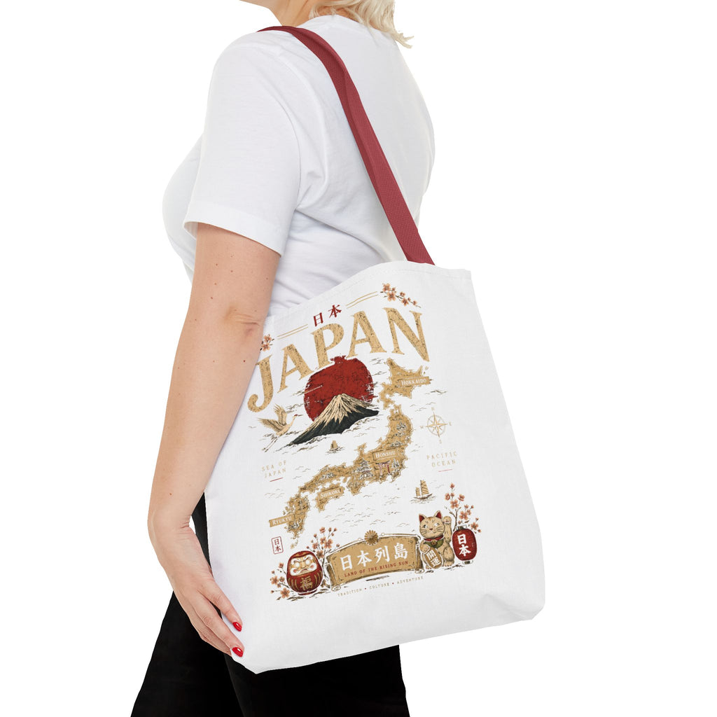 Japan Map Tote Bag – Mount Fuji & Rising Sun Travel Tote