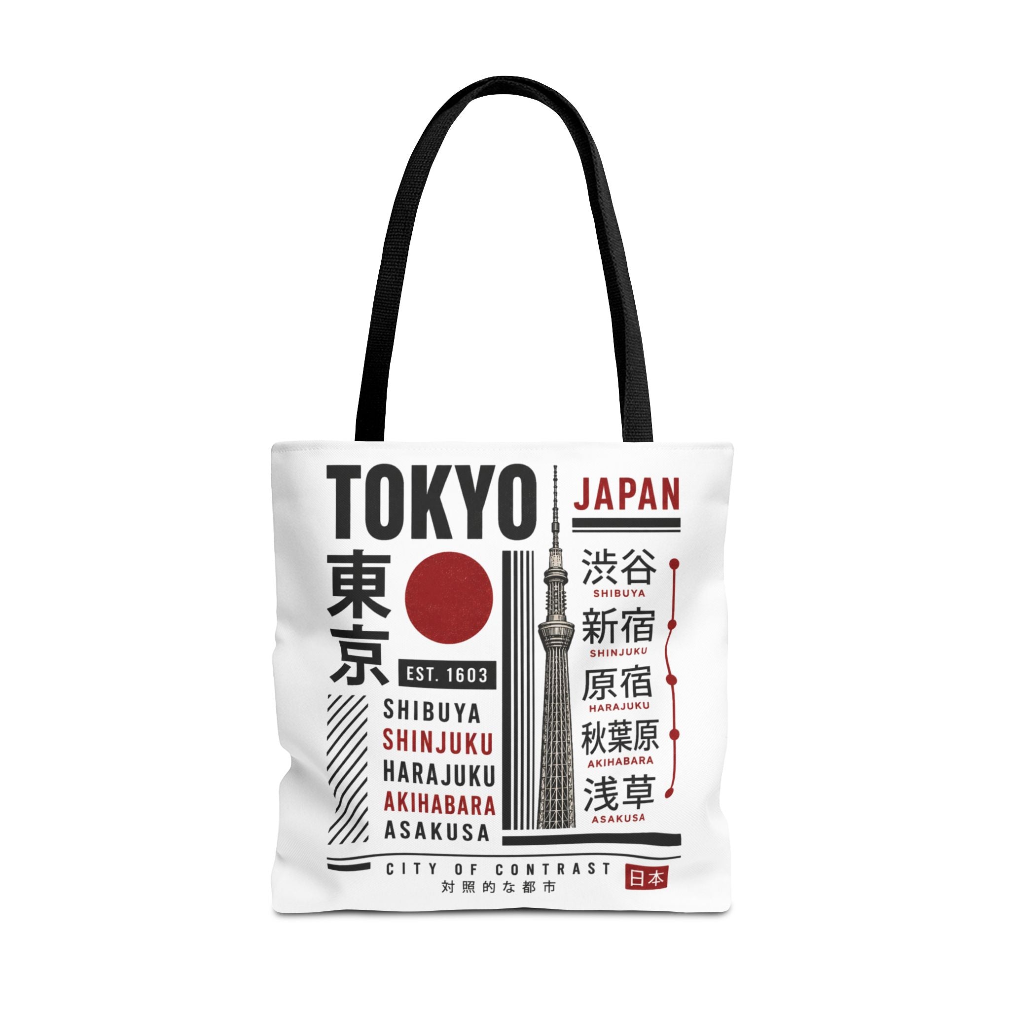 Tokyo Japan Graphic Tote Bag — Shibuya Shinjuku Harajuku Akihabara Asakusa Design