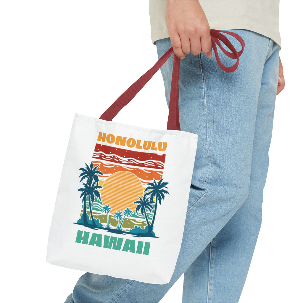 Honolulu Hawaii Sunset Tote Bag – Vintage Palm Beach Vacation Tote
