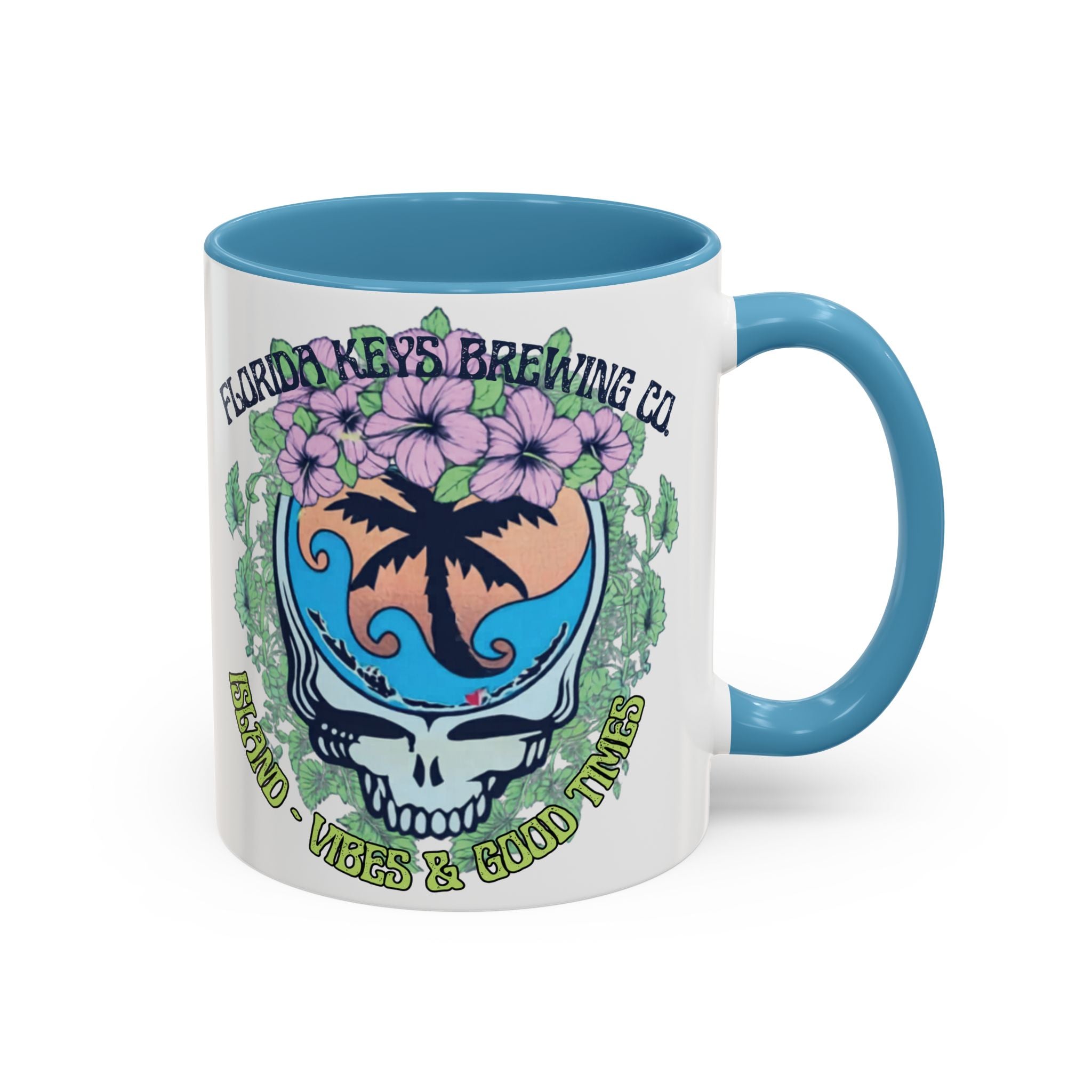 Coffee Mug — Tropical Island Vibes & Good Times Skull Design Key West Florida