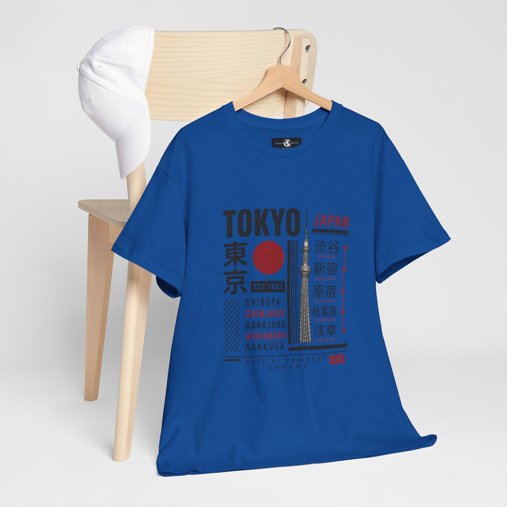 Tokyo Japan Graphic T-Shirt – Kanji City Names & Red Sun Travel Tee