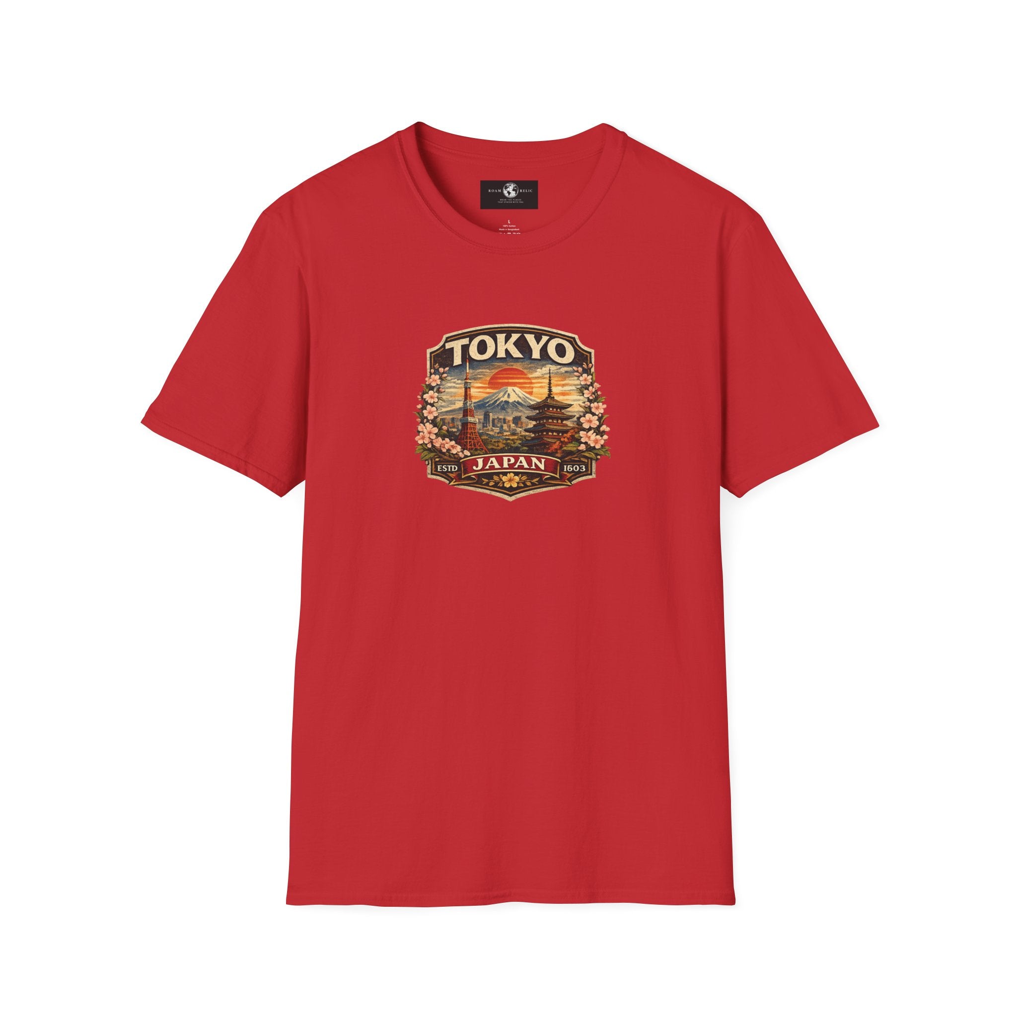 Tokyo Japan Vintage Badge T-Shirt — Mt. Fuji & Pagoda Travel Souvenir Tee
