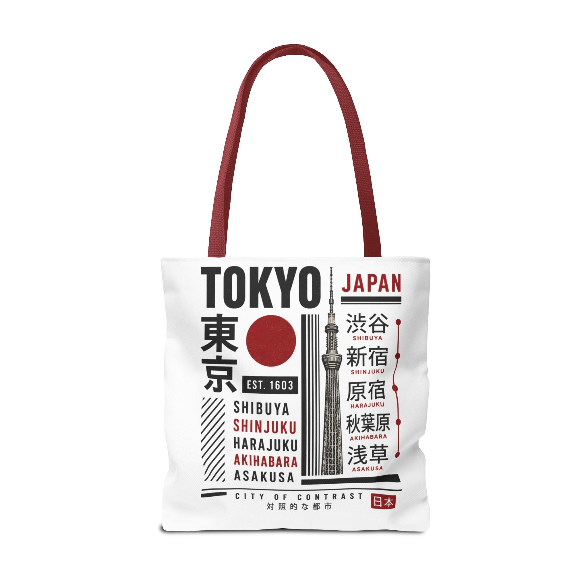 Tokyo Japan Graphic Tote Bag — Shibuya Shinjuku Harajuku Akihabara Asakusa Design