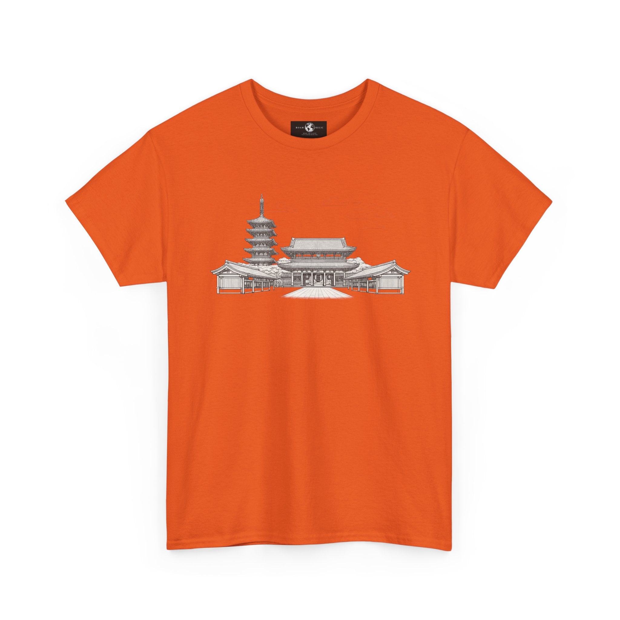 Senso‑ji Temple Outline Tee — Asakusa Japan Travel Graphic Shirt