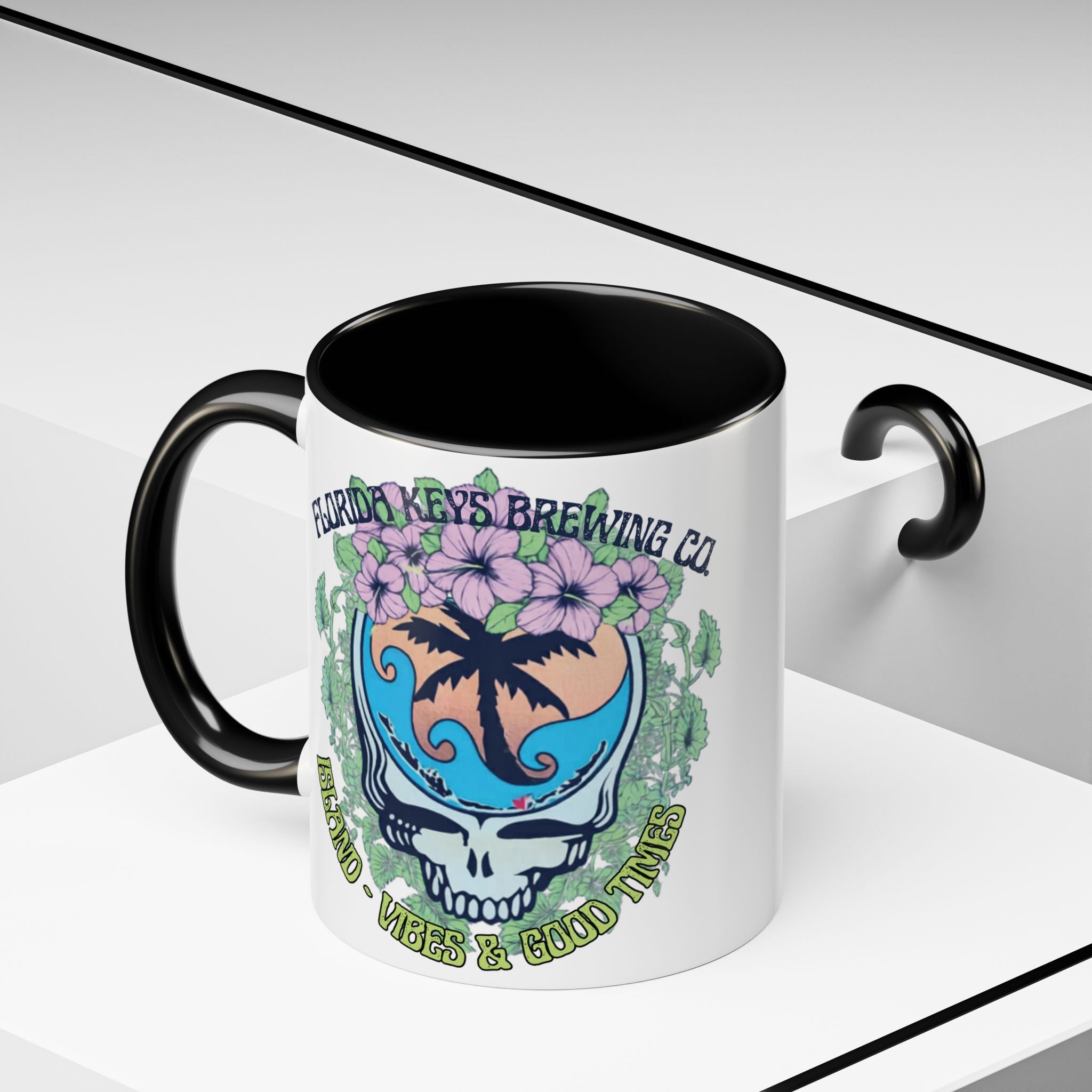 Coffee Mug — Tropical Island Vibes & Good Times Skull Design Key West Florida