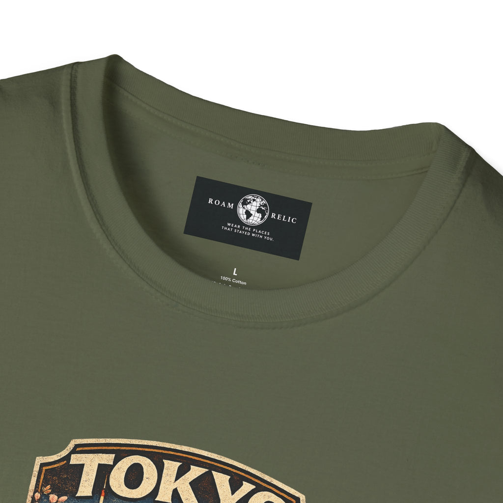 Tokyo Japan Vintage Badge T-Shirt — Mt. Fuji & Pagoda Travel Souvenir Tee