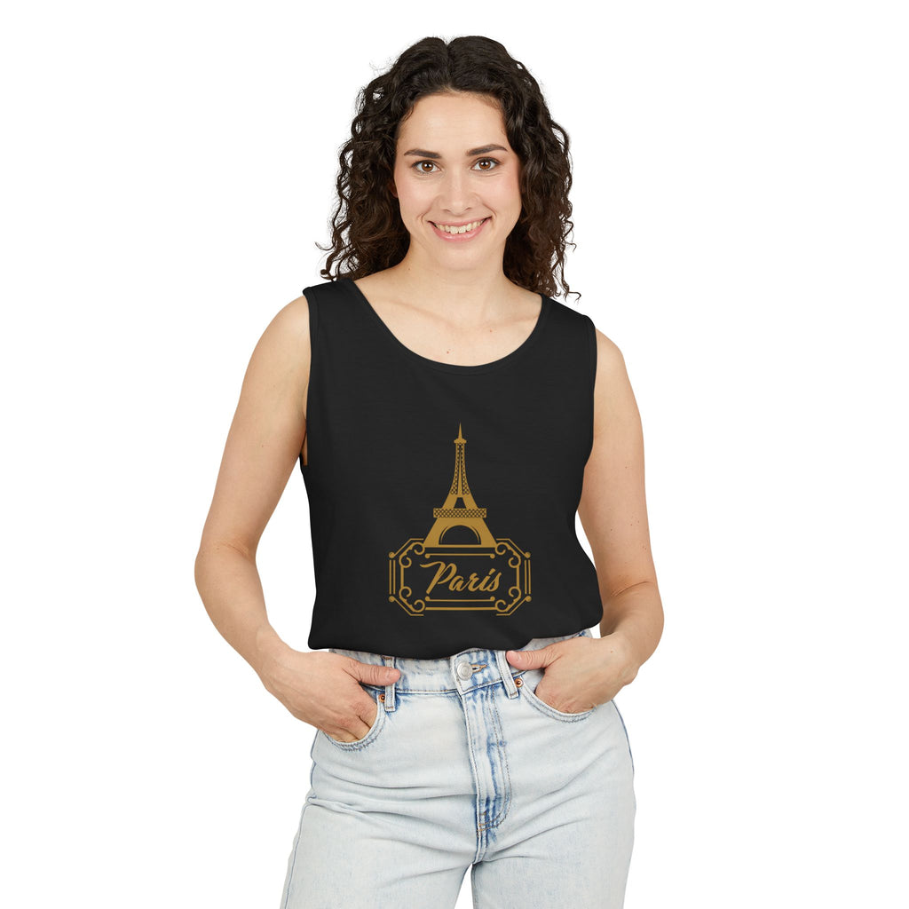 Paris Eiffel Tower Tank Top — Elegant Gold Paris Graphic