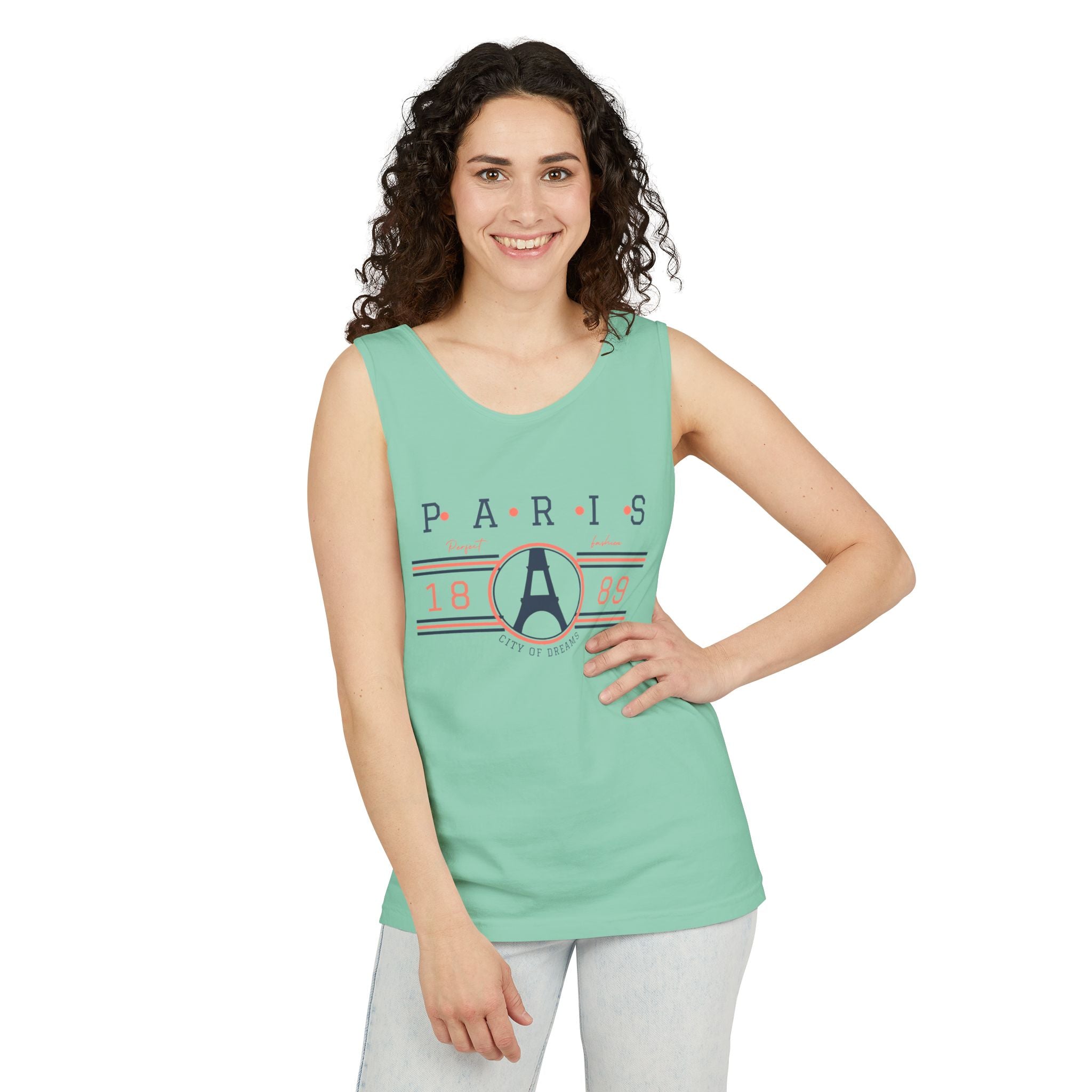 Paris 1889 Eiffel Tower Tank Top — Vintage French Travel Graphic Tank