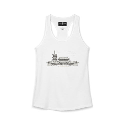 Asakusa Senso-ji Temple Racerback Tank — Minimal Outline Japan Travel Tee