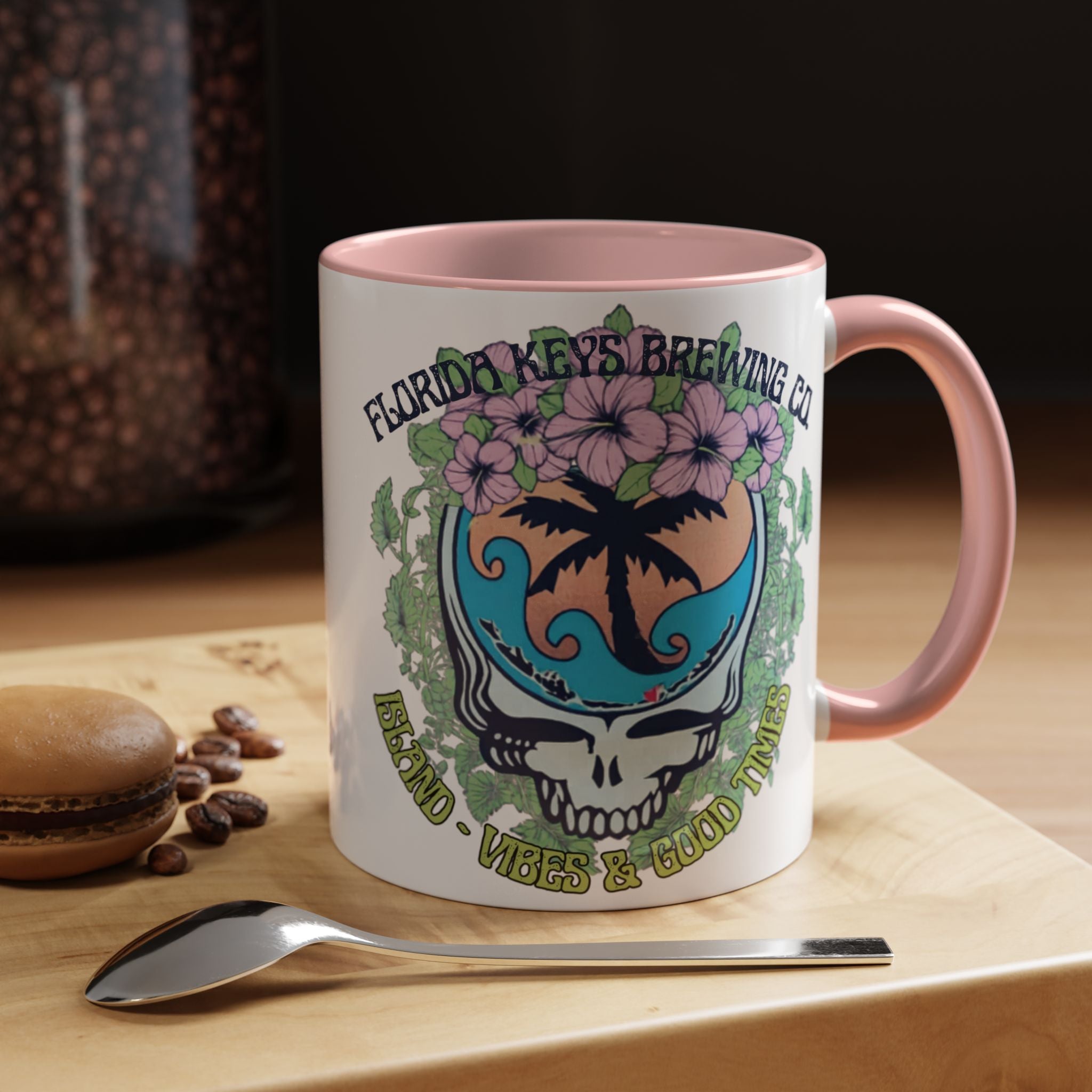 Coffee Mug — Tropical Island Vibes & Good Times Skull Design Key West Florida