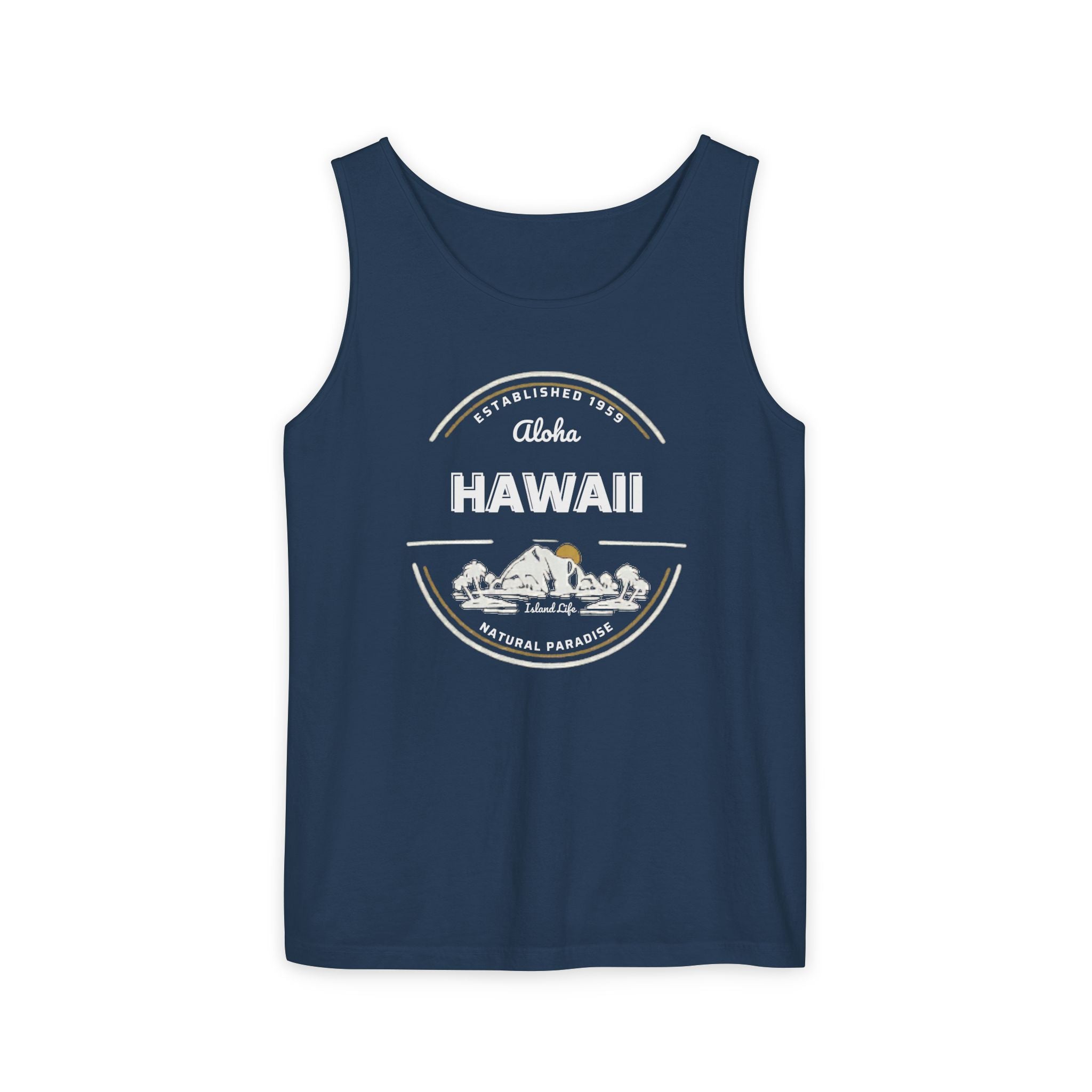 Hawaii Aloha Island Vintage Tank Top — Coral Beach Vacation Tee