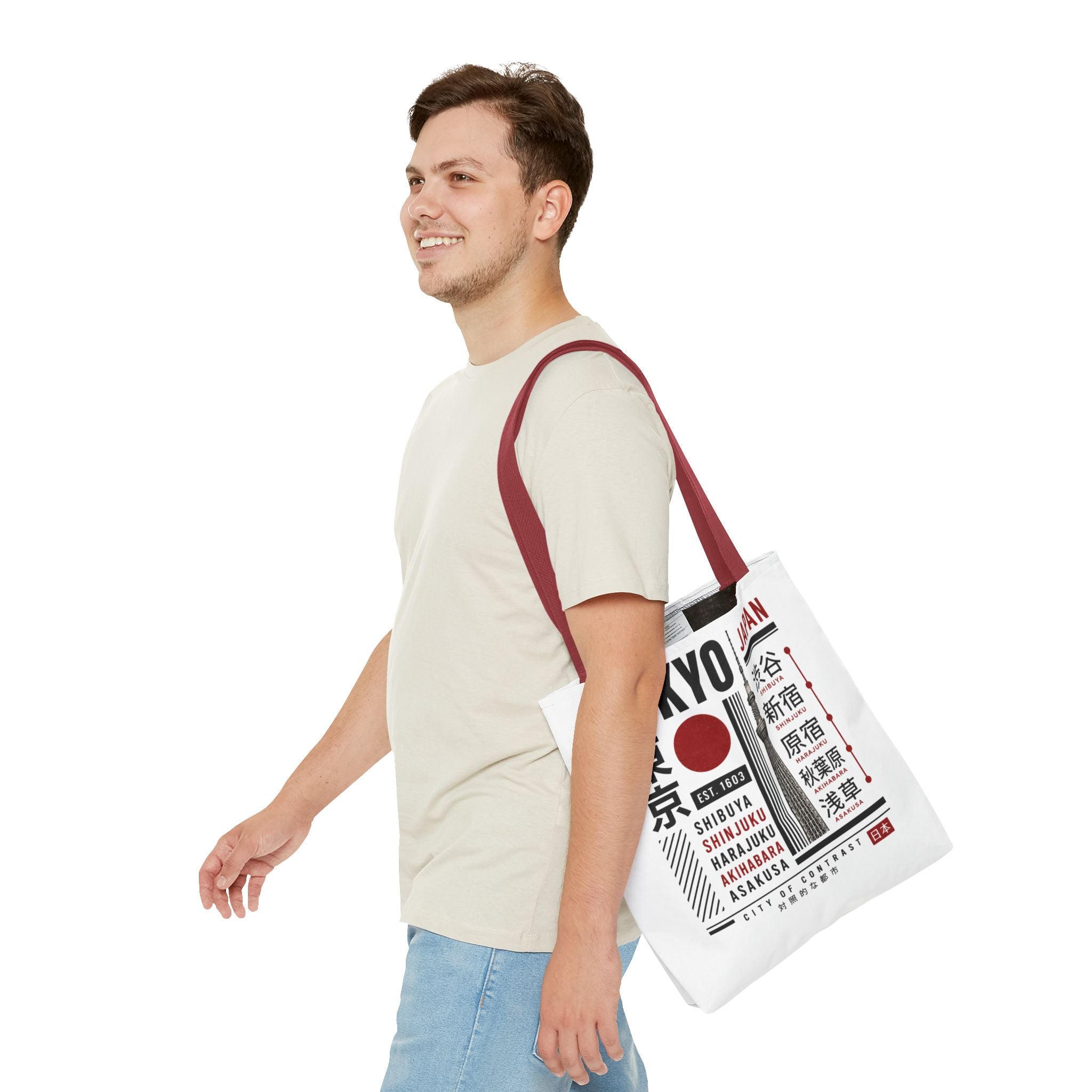 Tokyo Japan Graphic Tote Bag — Shibuya Shinjuku Harajuku Akihabara Asakusa Design