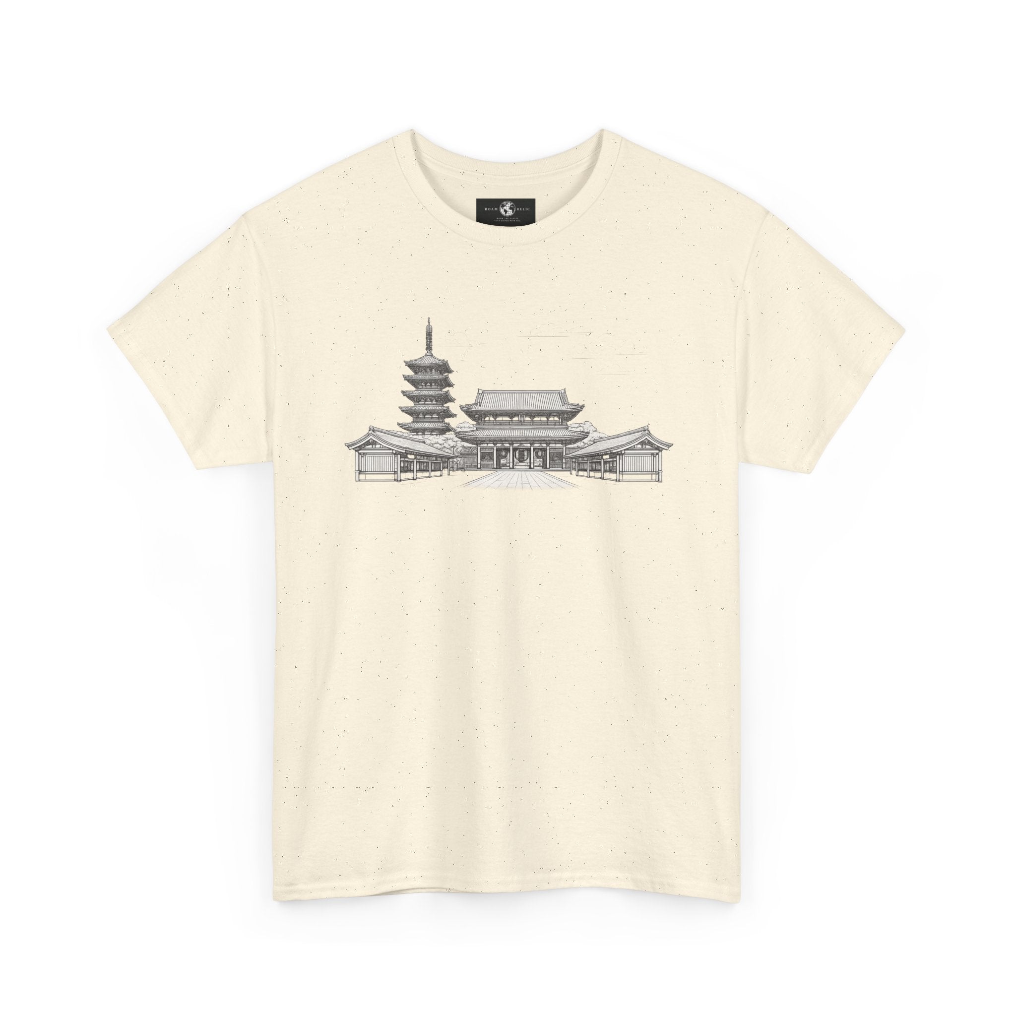 Senso‑ji Temple Outline Tee — Asakusa Japan Travel Graphic Shirt