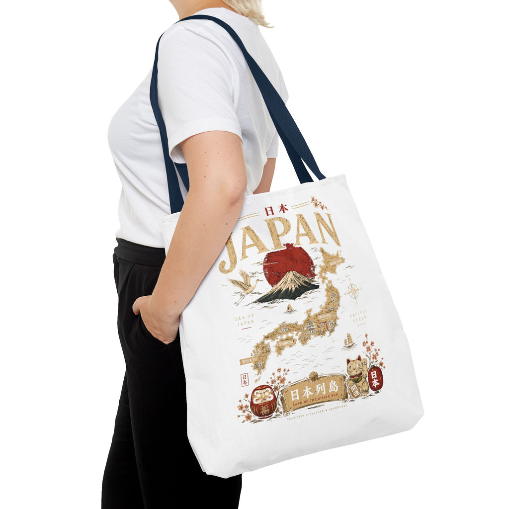Japan Map Tote Bag – Mount Fuji & Rising Sun Travel Tote