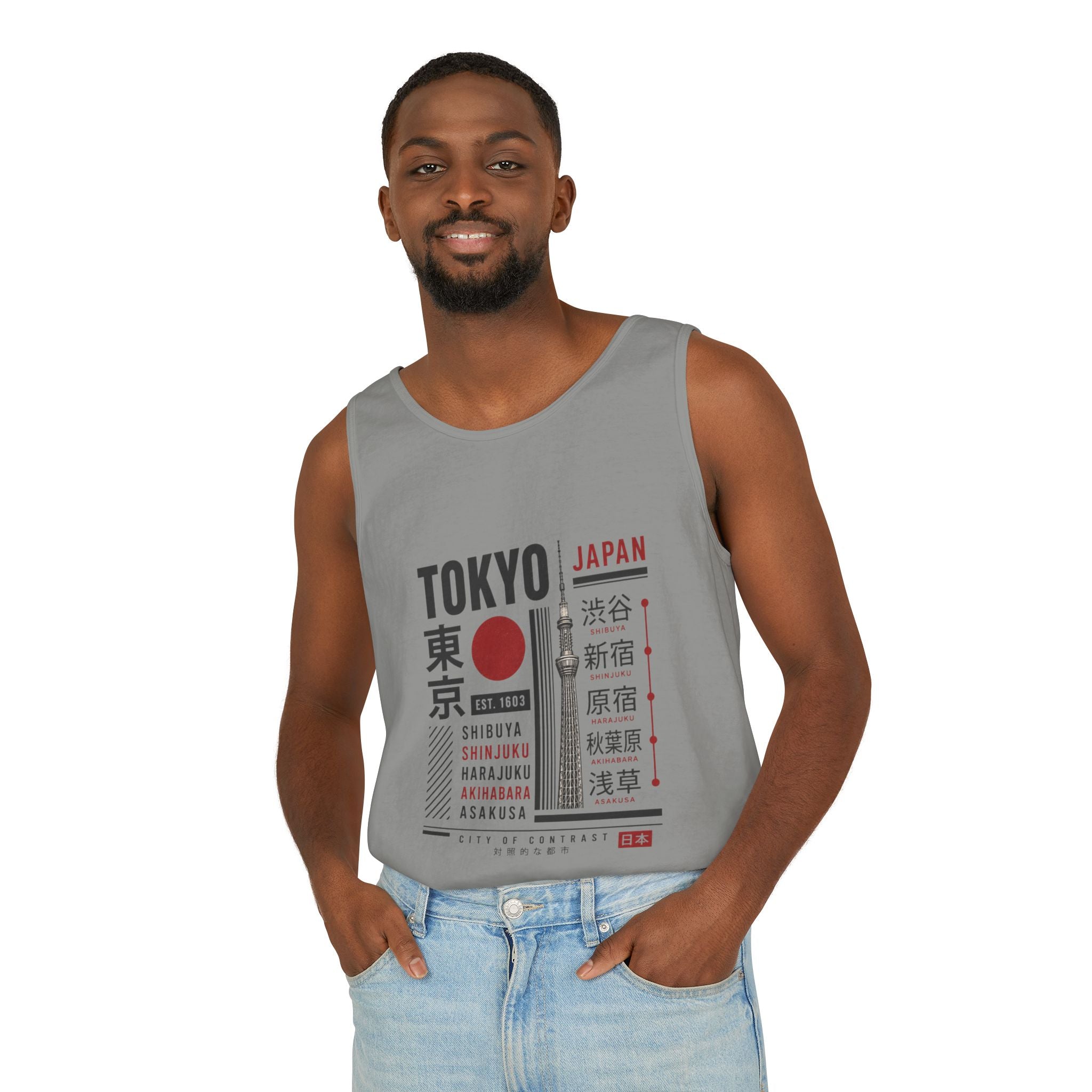 Tokyo Japan Graphic Tank Top — Japanese City Kanji Travel Tee