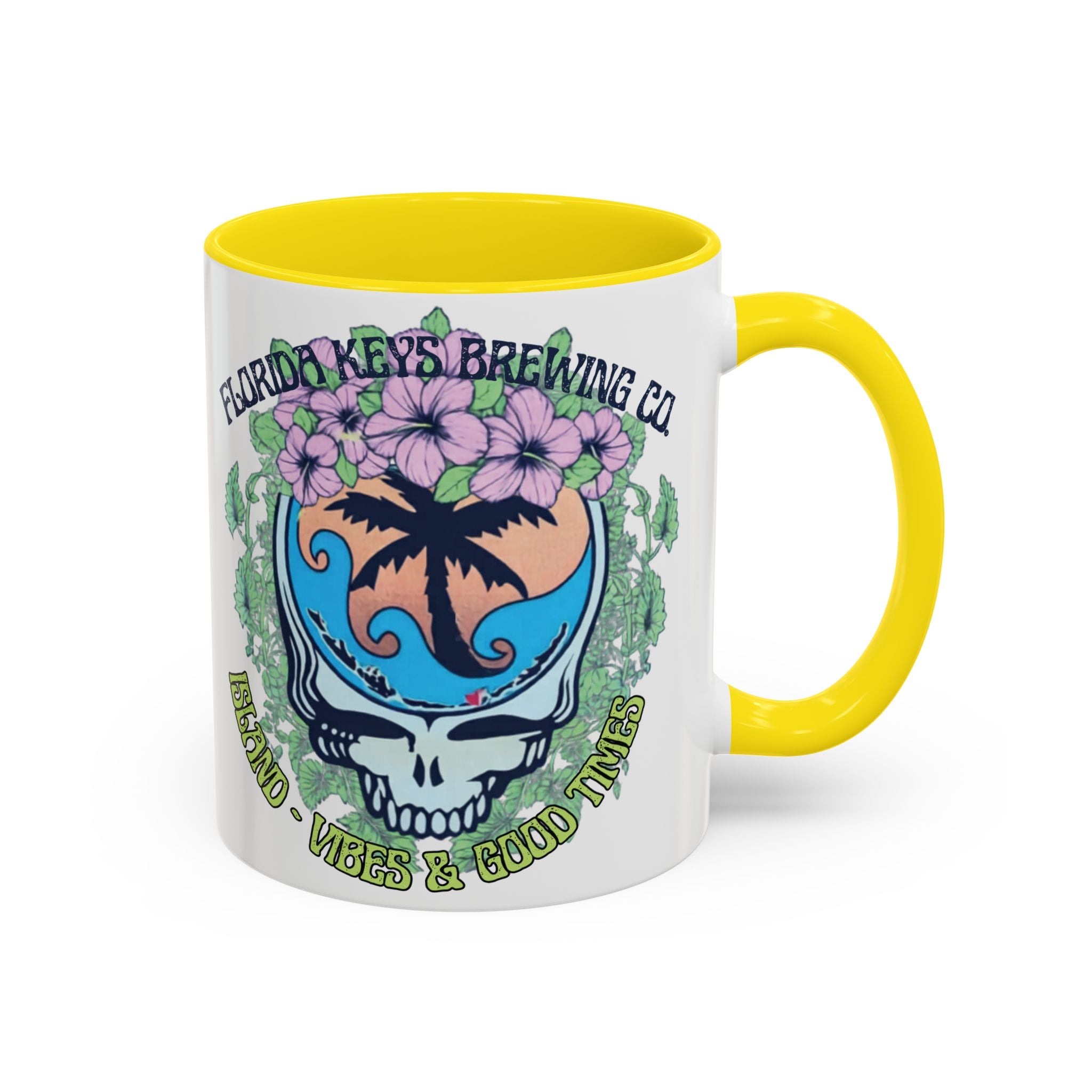 Coffee Mug — Tropical Island Vibes & Good Times Skull Design Key West Florida