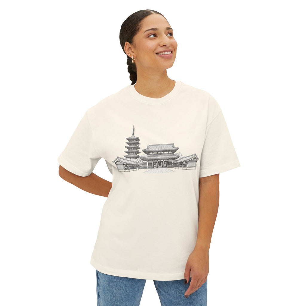 Senso-ji Temple Asakusa Japan Tee — Minimal Outline Japanese Landmark Shirt