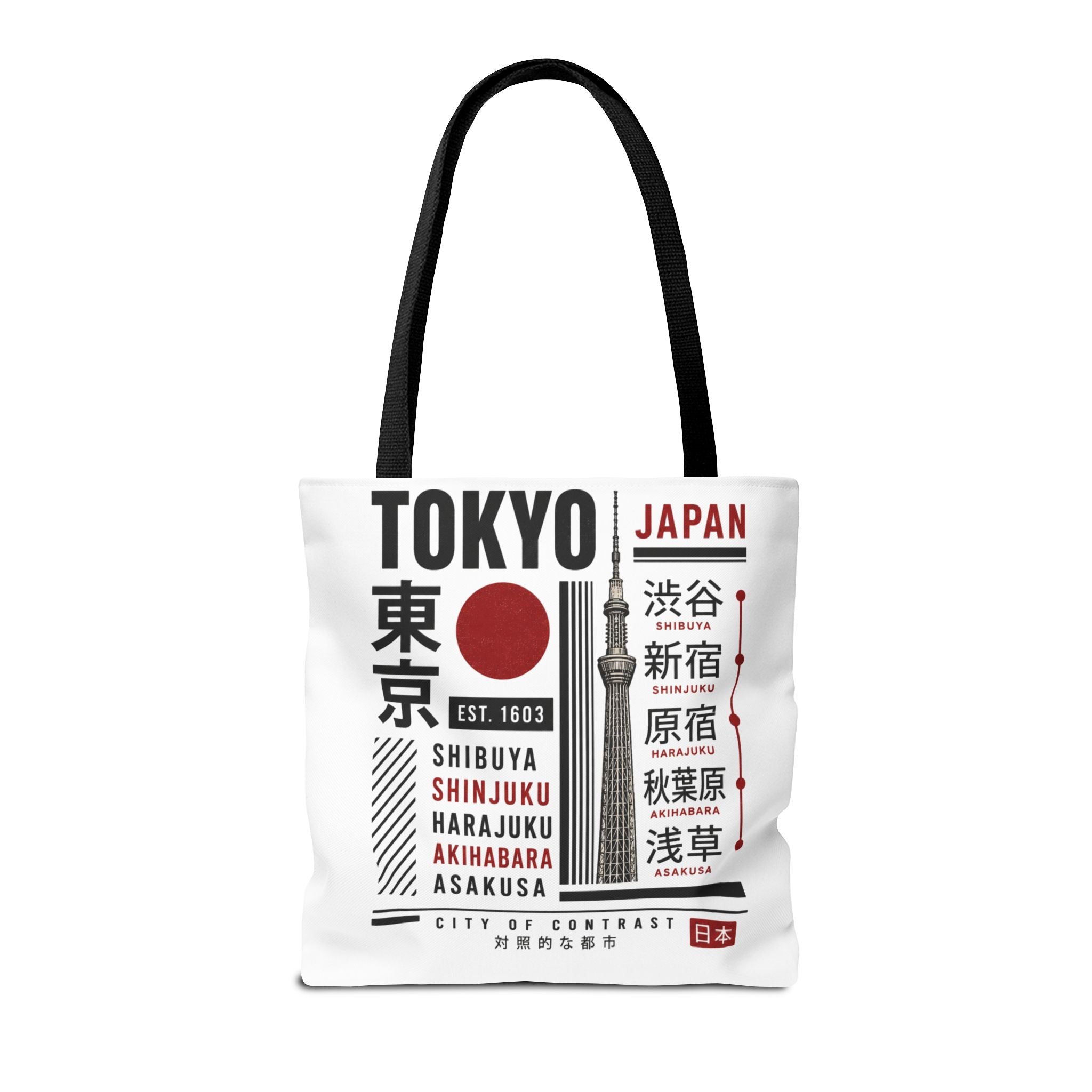 Tokyo Japan Graphic Tote Bag — Shibuya Shinjuku Harajuku Akihabara Asakusa Design