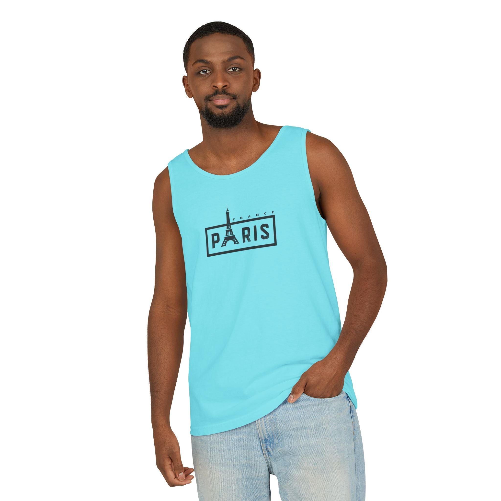 Paris Eiffel Tower Vintage Travel Tank Top — Retro French Graphic Tank