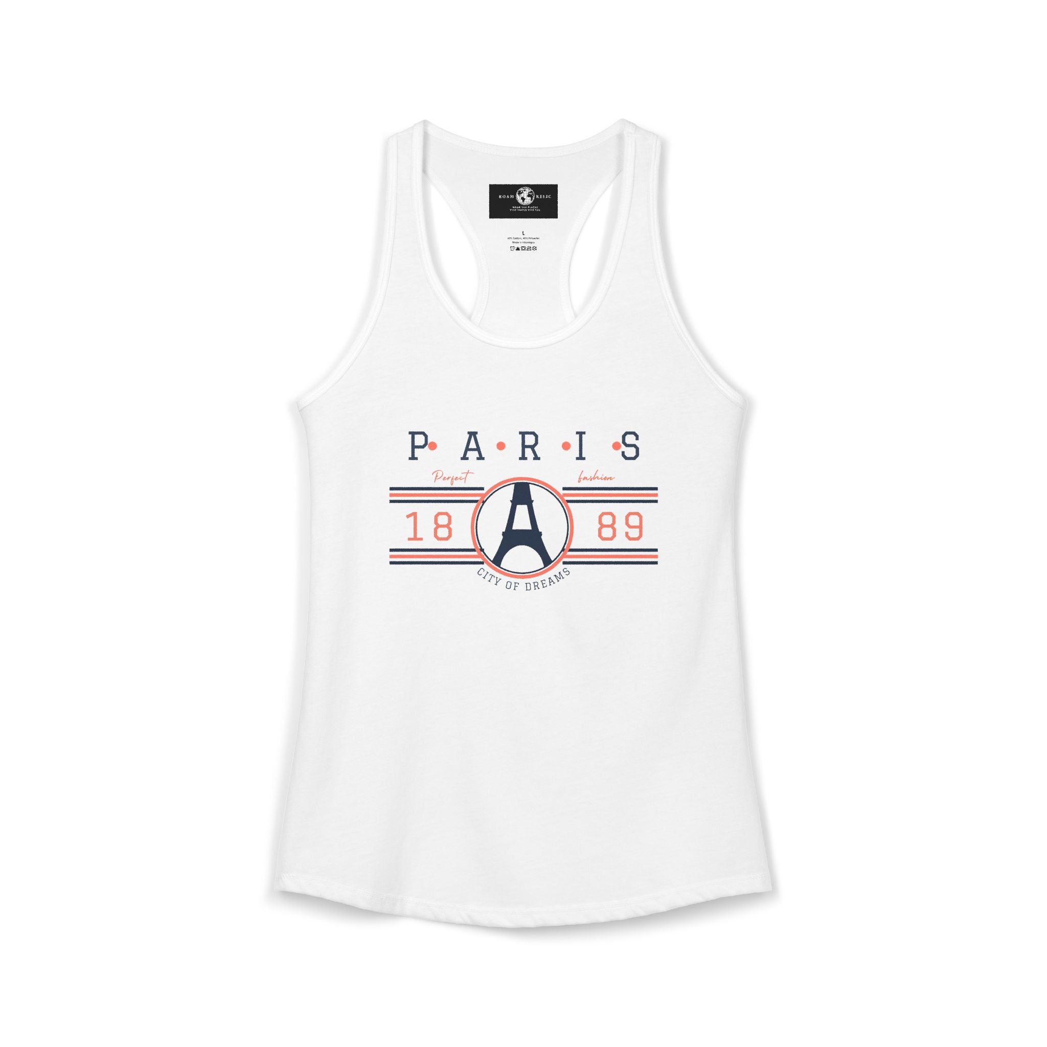 Paris 1889 Eiffel Tower Graphic Racerback Tank — Vintage History Tee