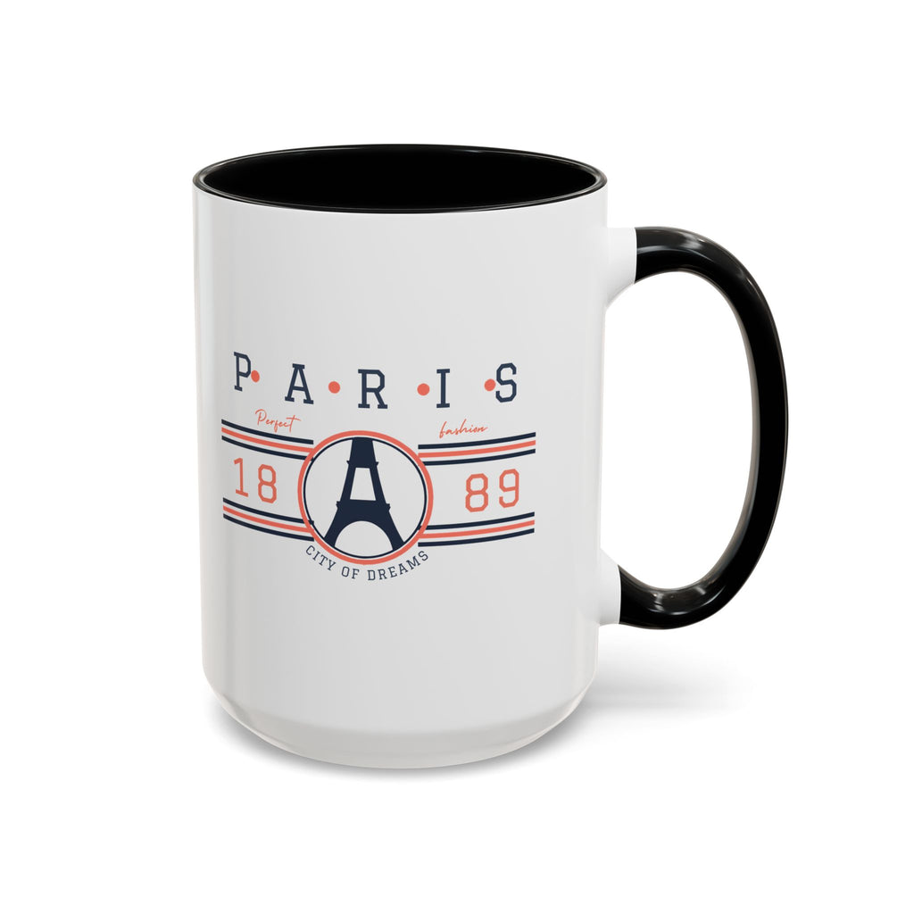 Paris Eiffel Tower Accent Coffee Mug - City of Dreams 1889 Travel Souvenir