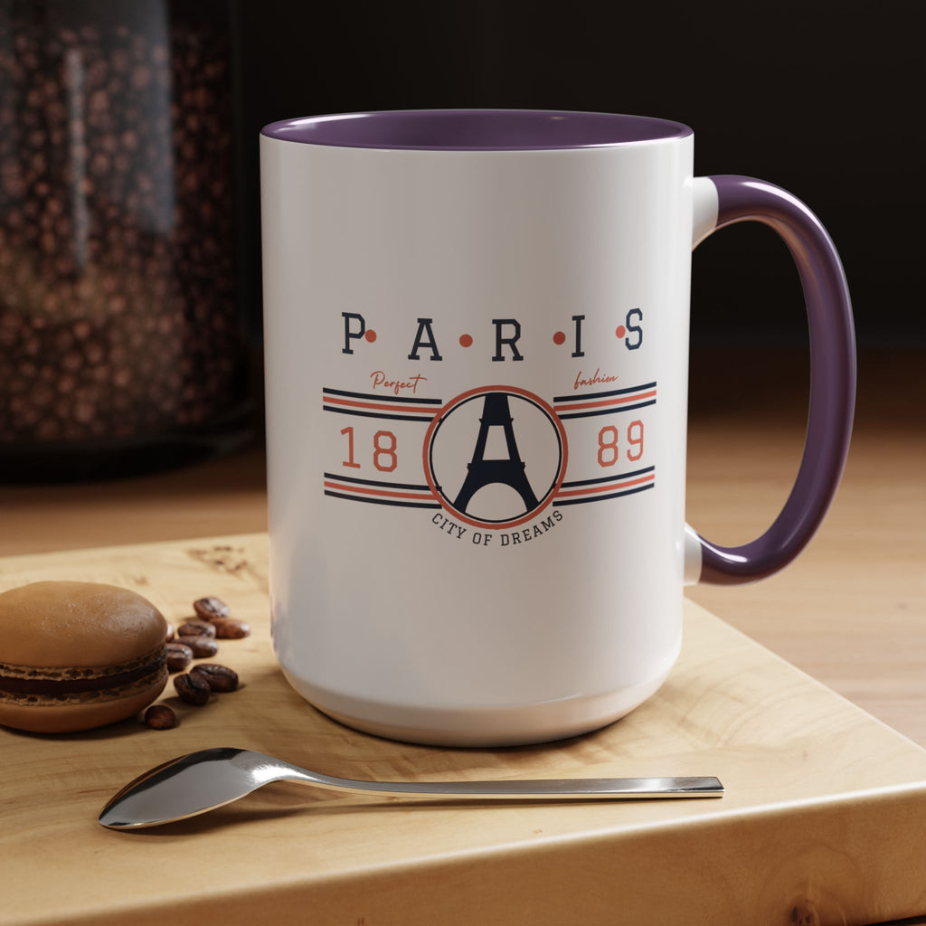 Paris Eiffel Tower Accent Coffee Mug - City of Dreams 1889 Travel Souvenir