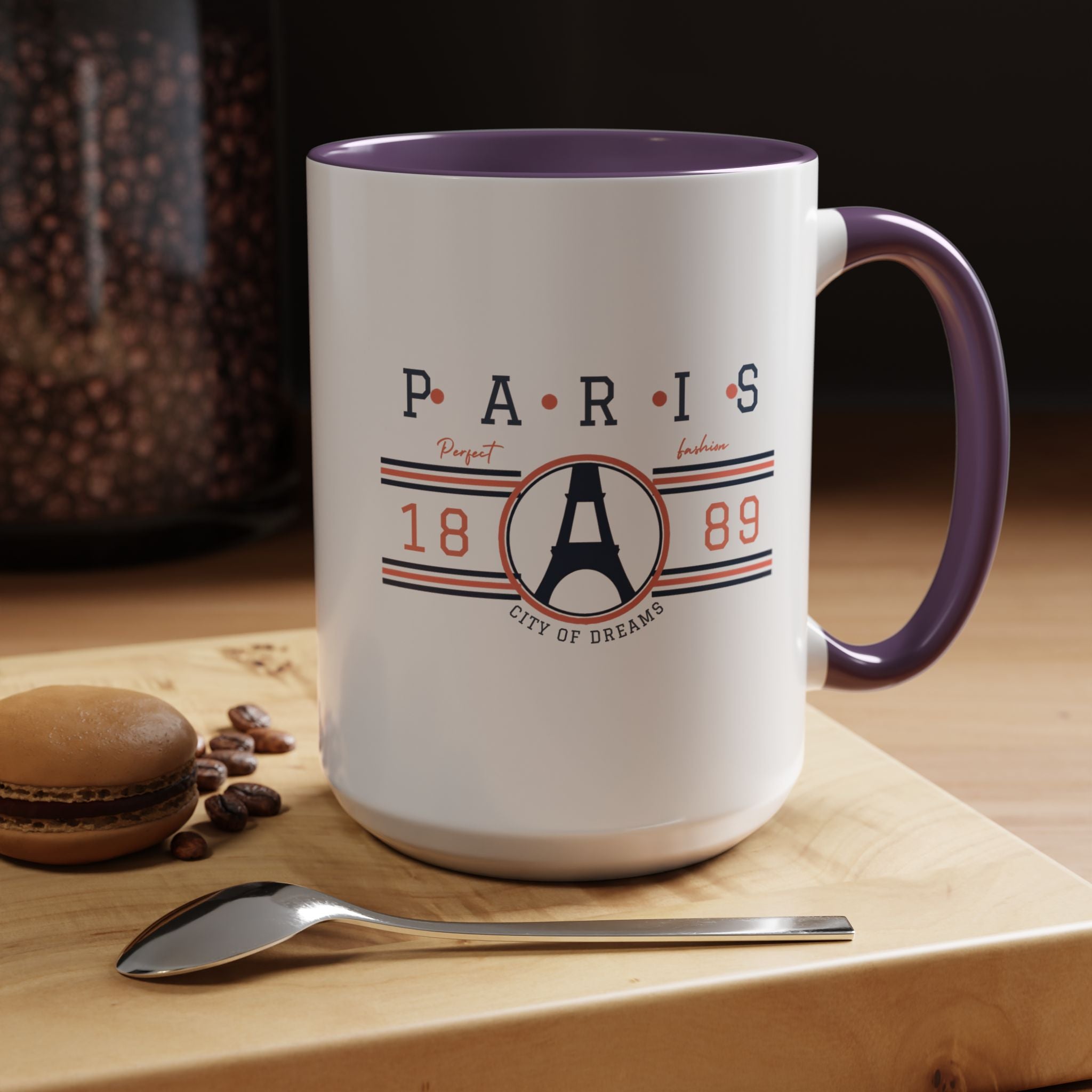 Paris Eiffel Tower Accent Coffee Mug - City of Dreams 1889 Travel Souvenir