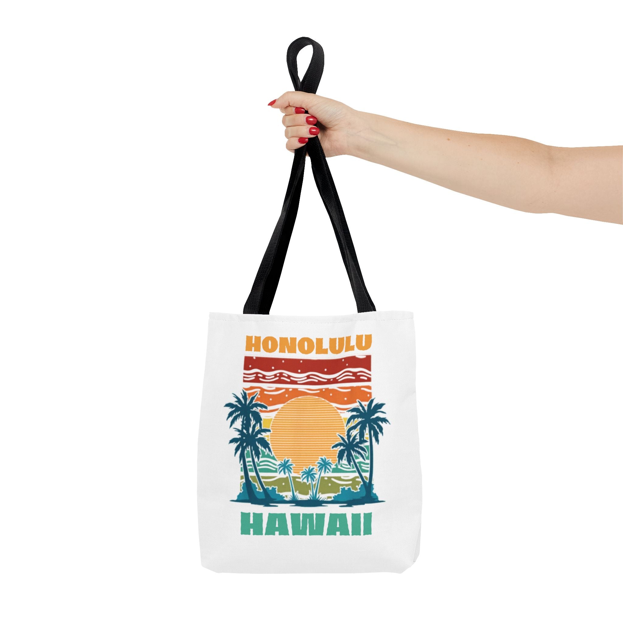 Honolulu Hawaii Sunset Tote Bag – Vintage Palm Beach Vacation Tote