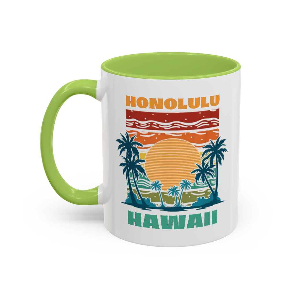Honolulu Hawaii Vintage Sunset Coffee Mug (11/15oz)