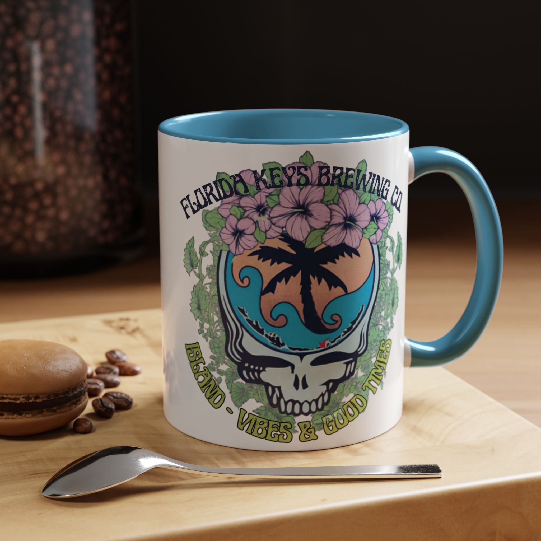 Coffee Mug — Tropical Island Vibes & Good Times Skull Design Key West Florida