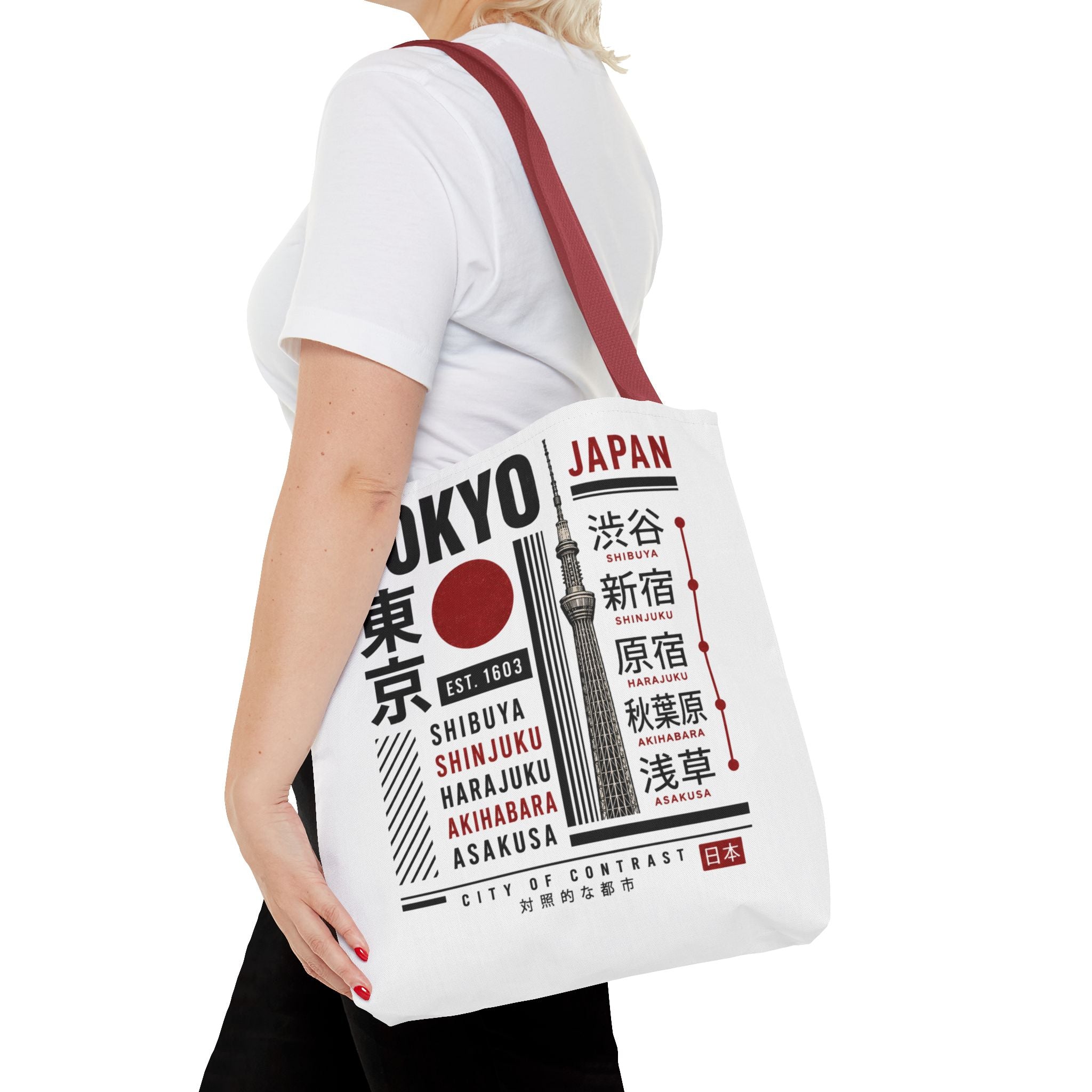 Tokyo Japan Graphic Tote Bag — Shibuya Shinjuku Harajuku Akihabara Asakusa Design
