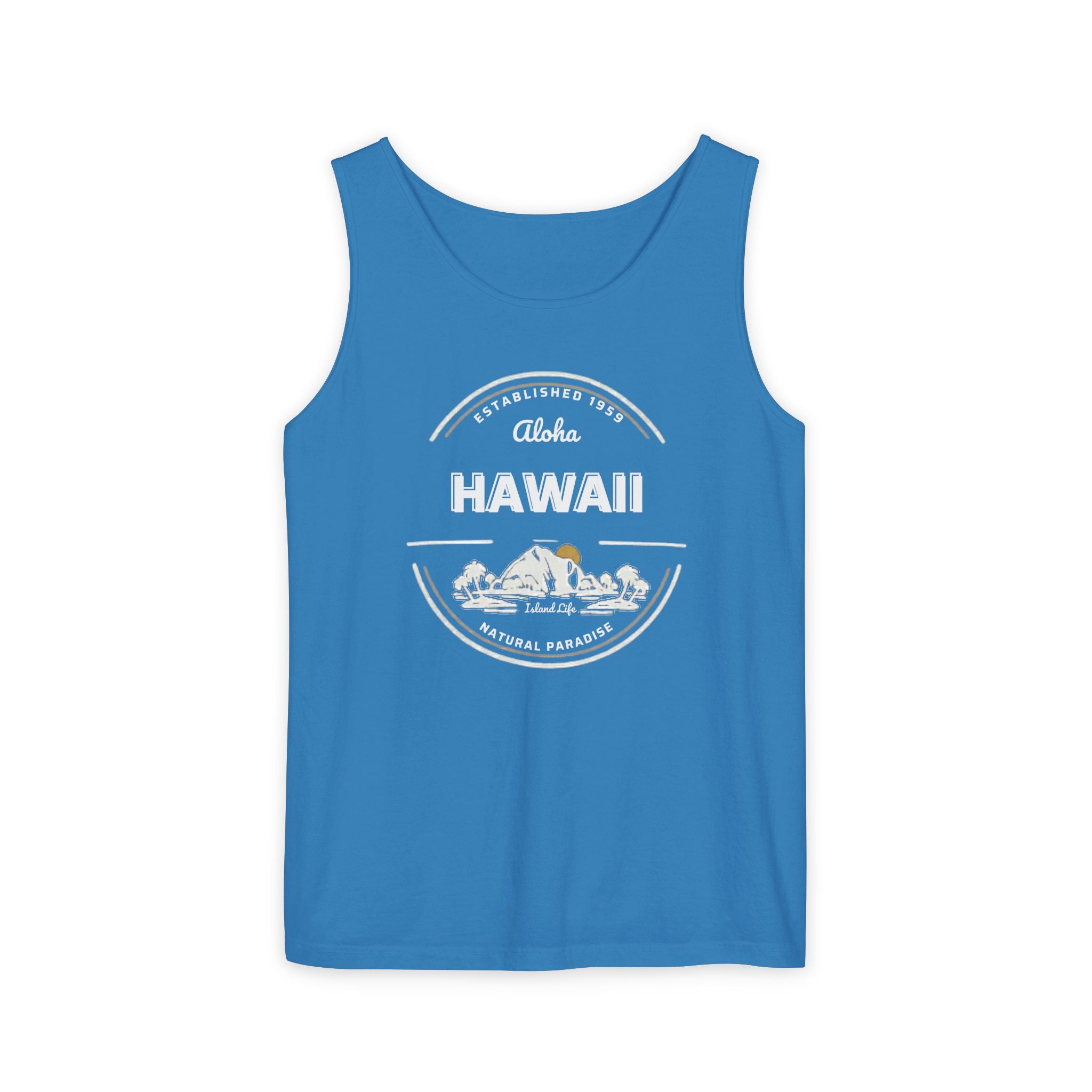 Hawaii Aloha Island Vintage Tank Top — Coral Beach Vacation Tee