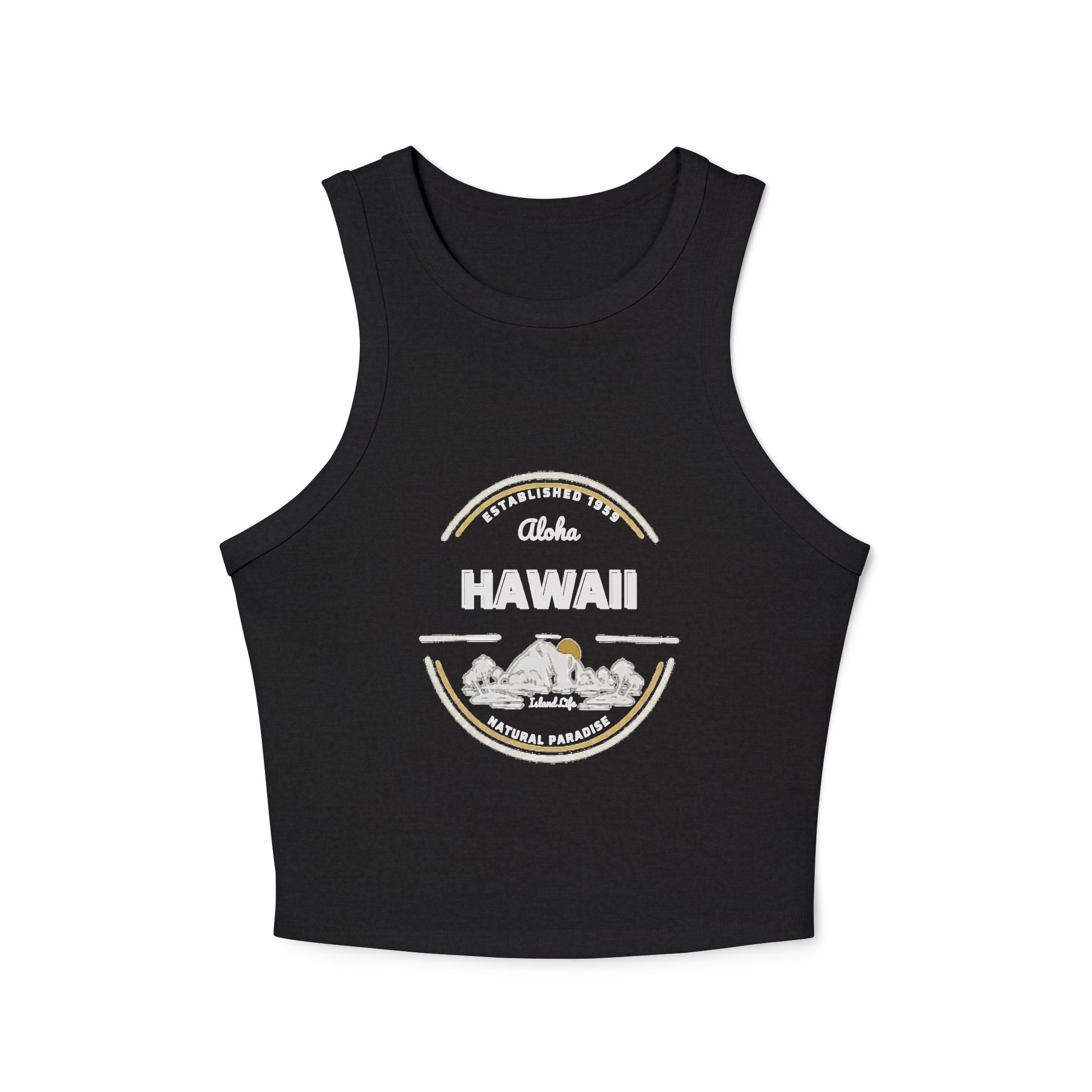 Hawaii Sunset Racer Tank Top — Vintage Island Graphic