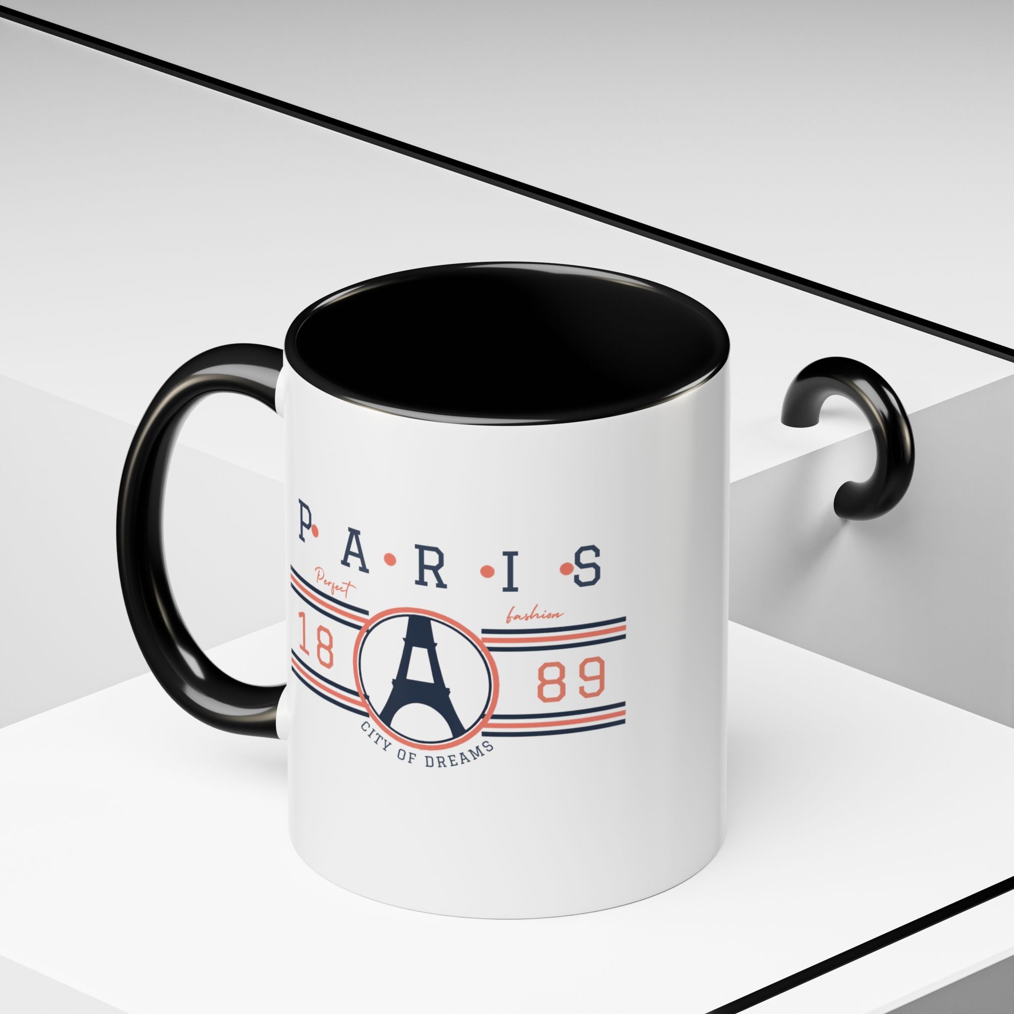 Paris Eiffel Tower Accent Coffee Mug - City of Dreams 1889 Travel Souvenir