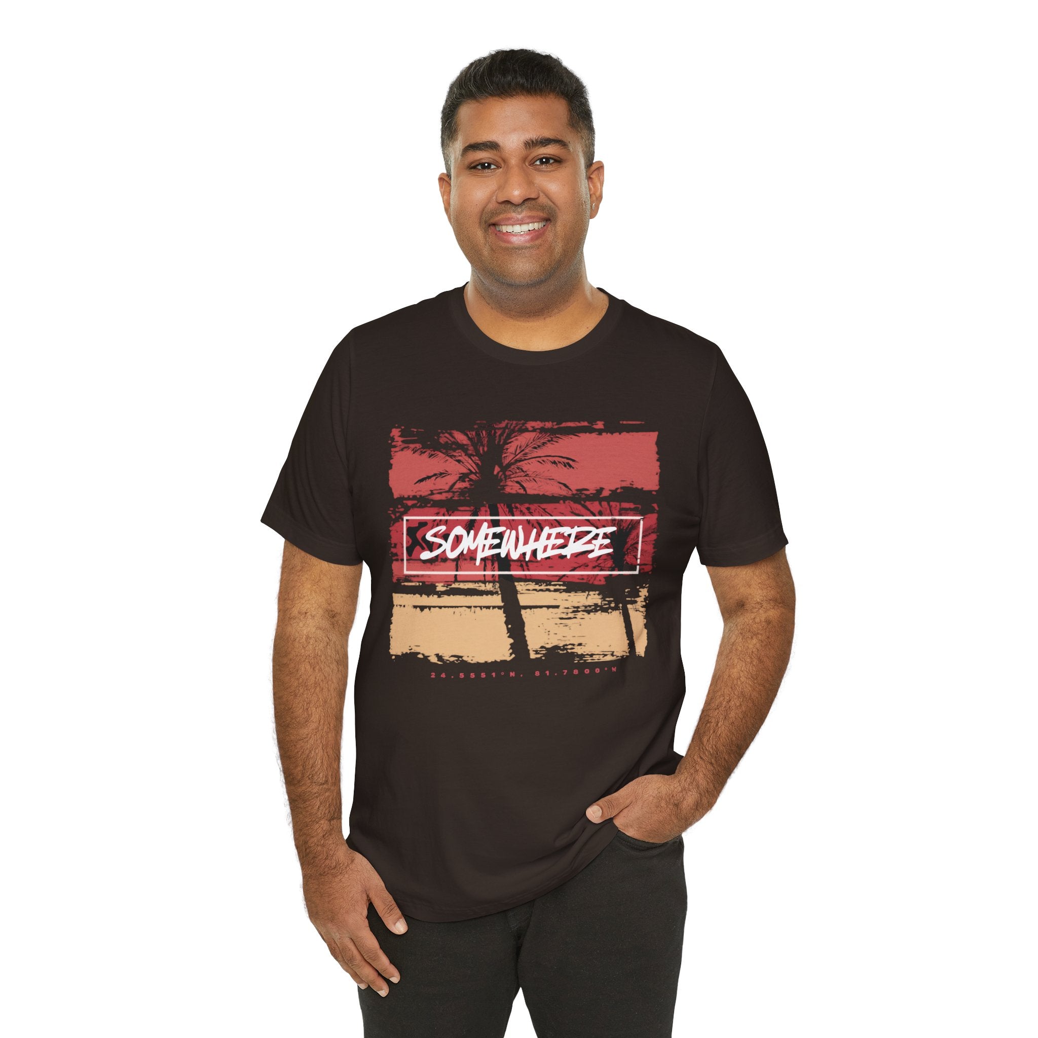 Somewhere Key West Coordinates T-Shirt — 24.5551N 81.7800W