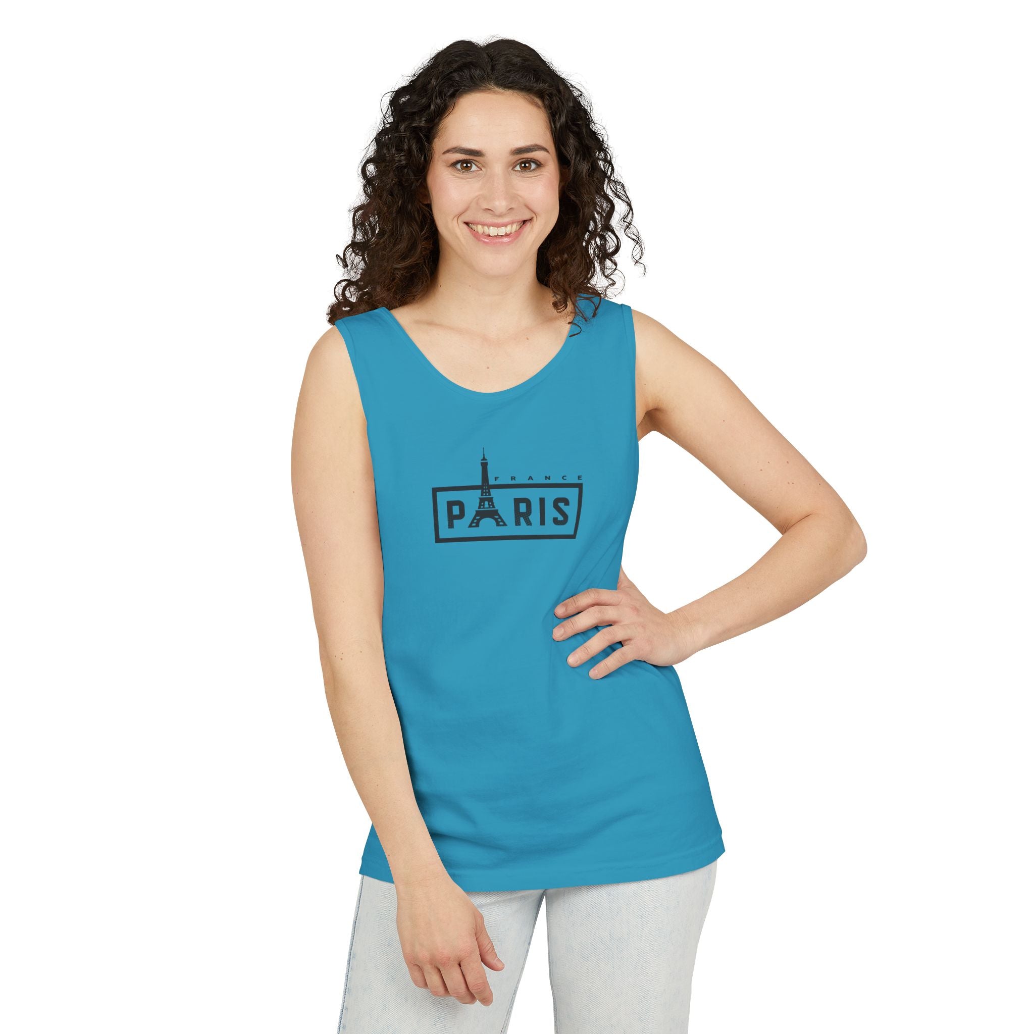Paris Eiffel Tower Vintage Travel Tank Top — Retro French Graphic Tank