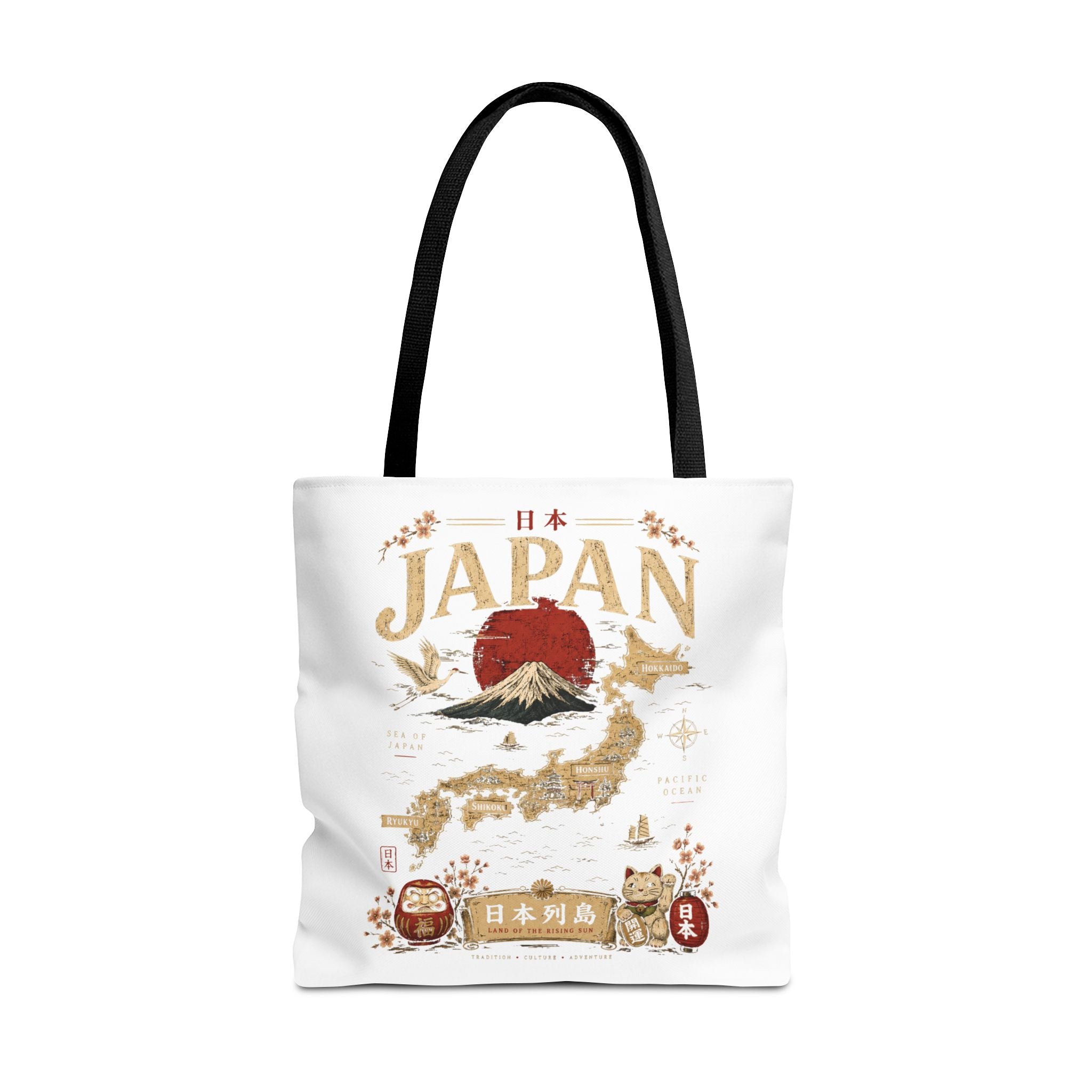 Japan Map Tote Bag – Mount Fuji & Rising Sun Travel Tote