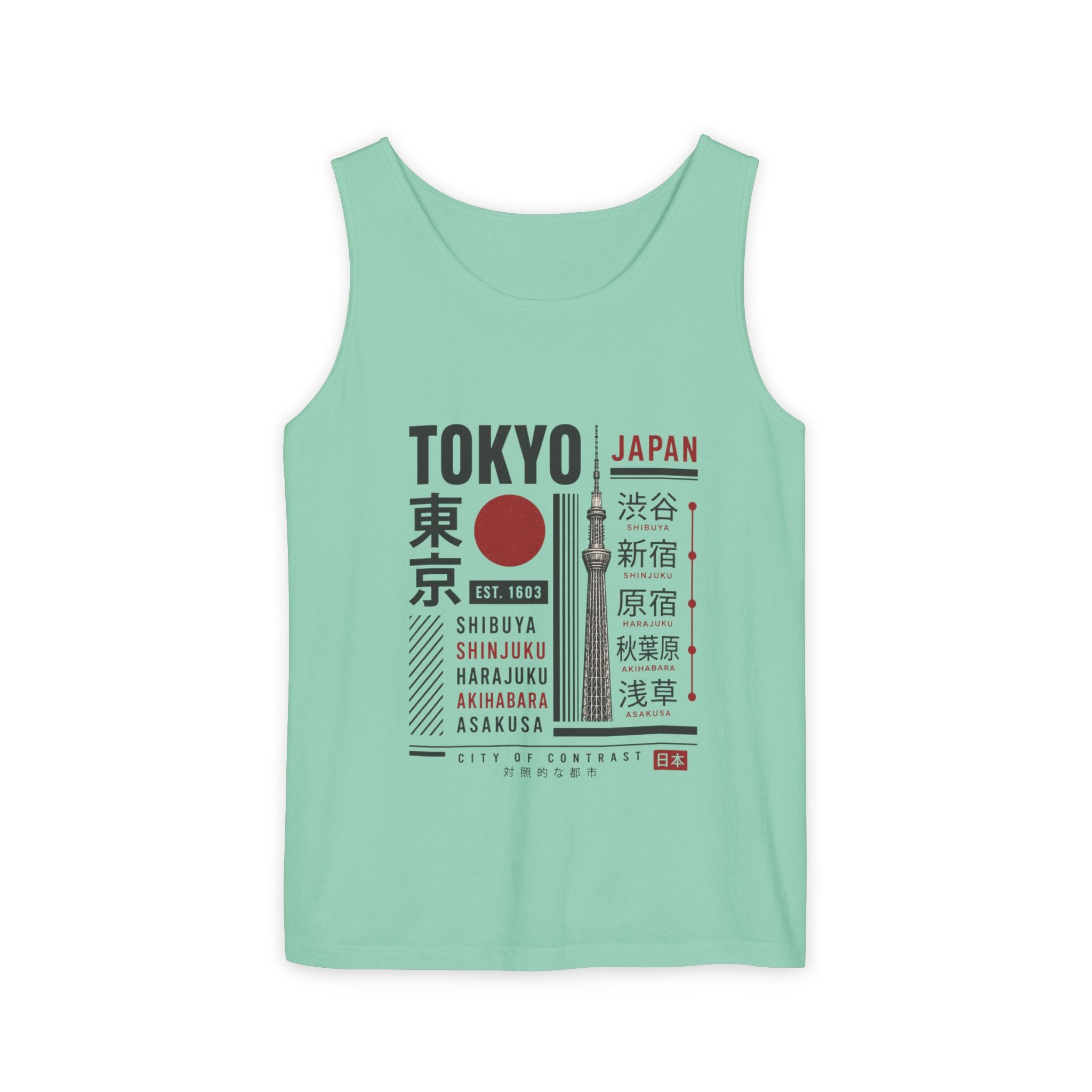 Tokyo Japan Graphic Tank Top — Japanese City Kanji Travel Tee