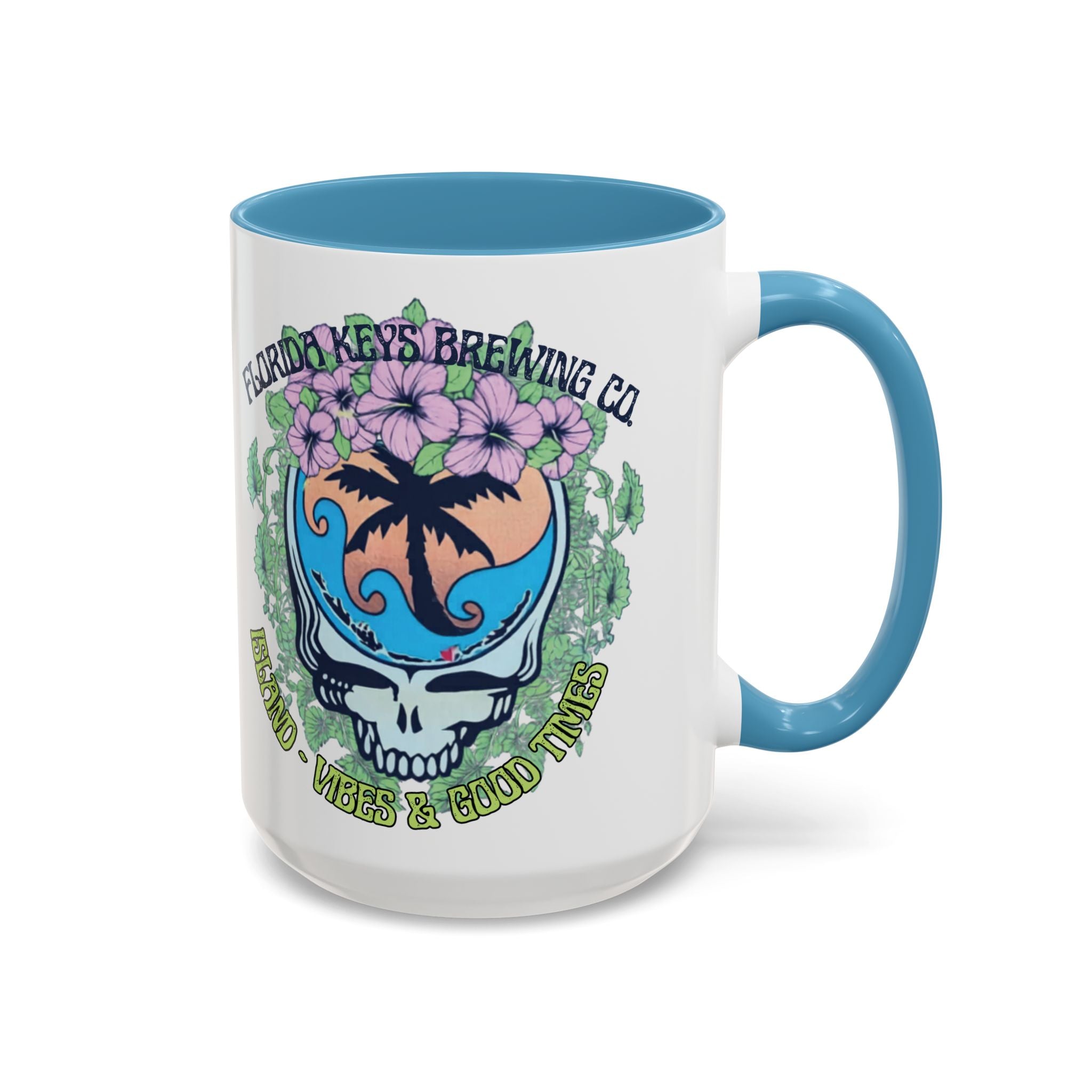 Coffee Mug — Tropical Island Vibes & Good Times Skull Design Key West Florida