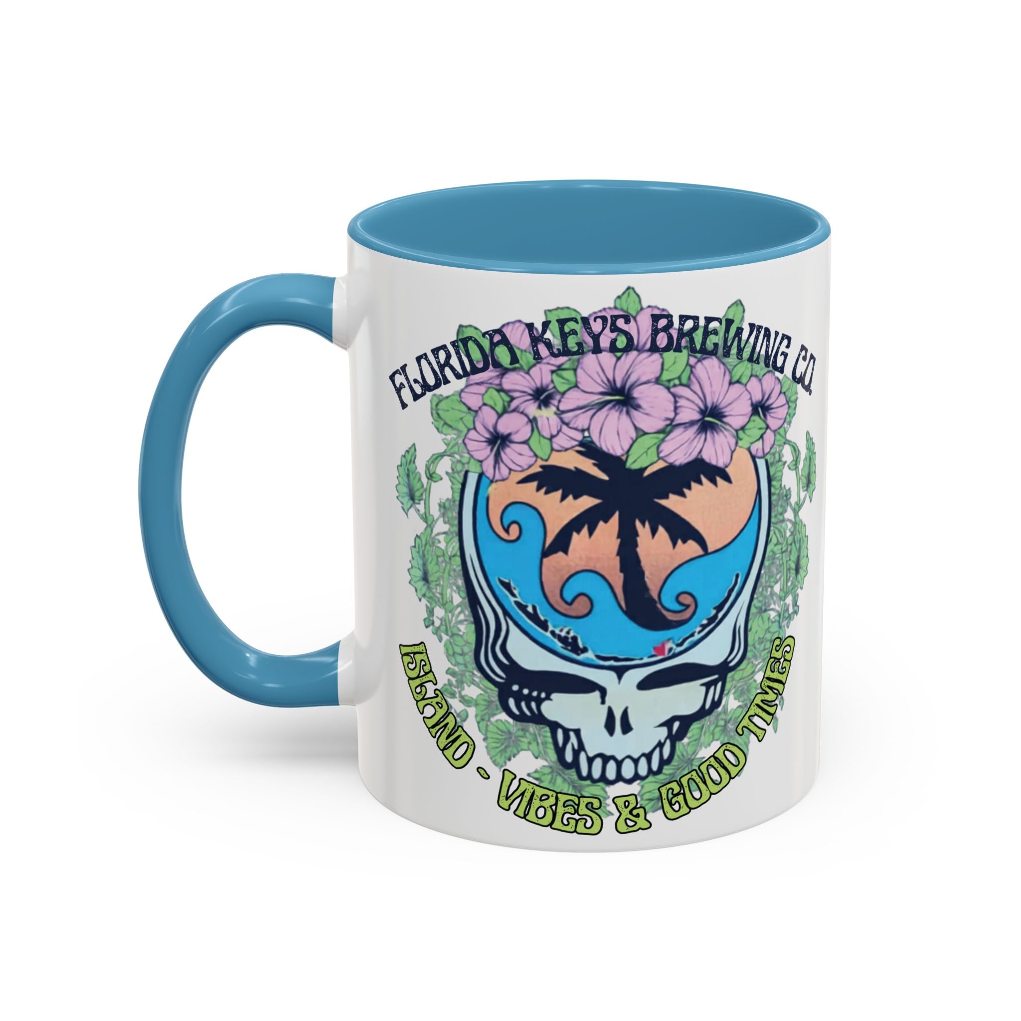 Coffee Mug — Tropical Island Vibes & Good Times Skull Design Key West Florida